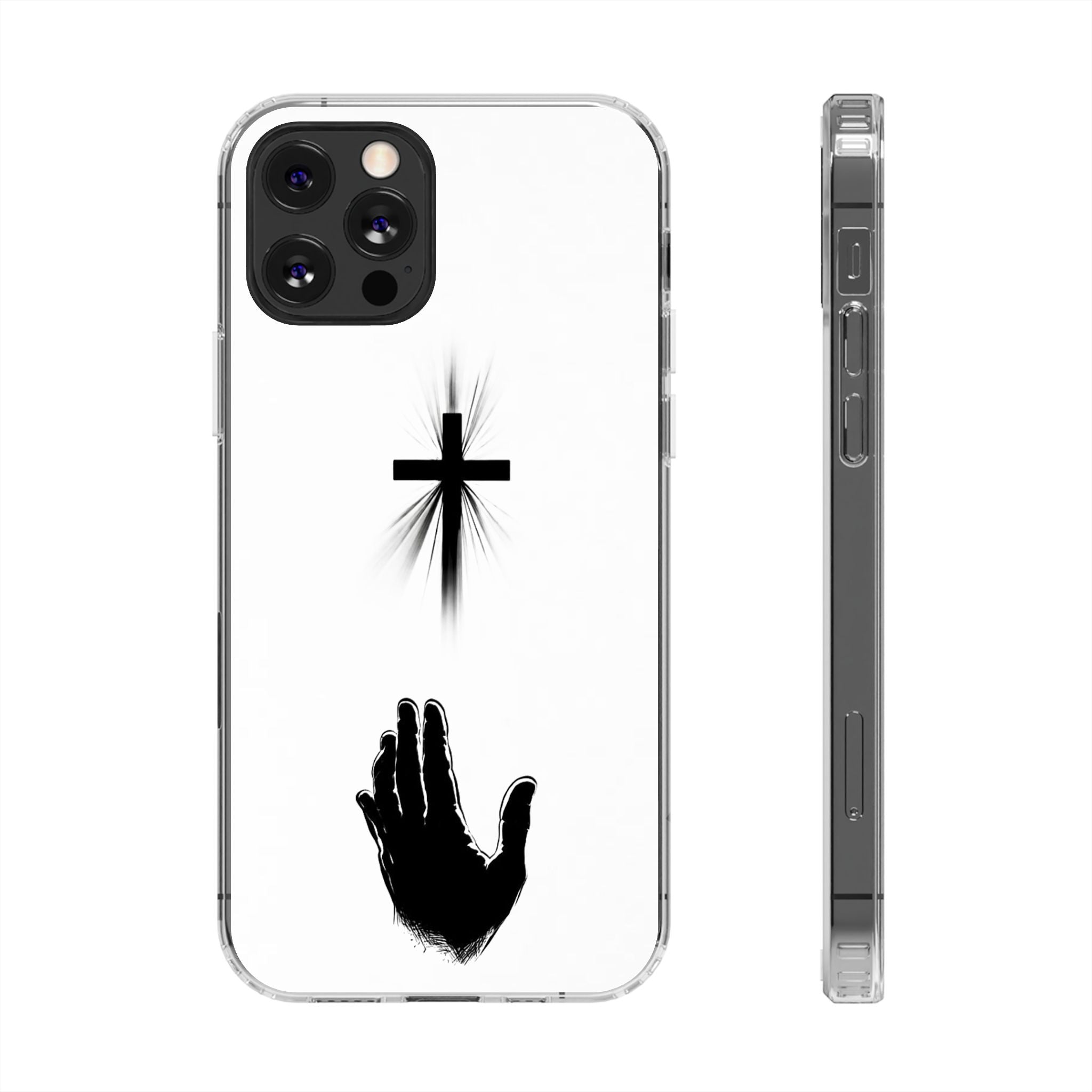 Faith Reaches Phone Case | Christian Cross & Hand Design | Minimal Faith Phone Case | Faith & Home Co