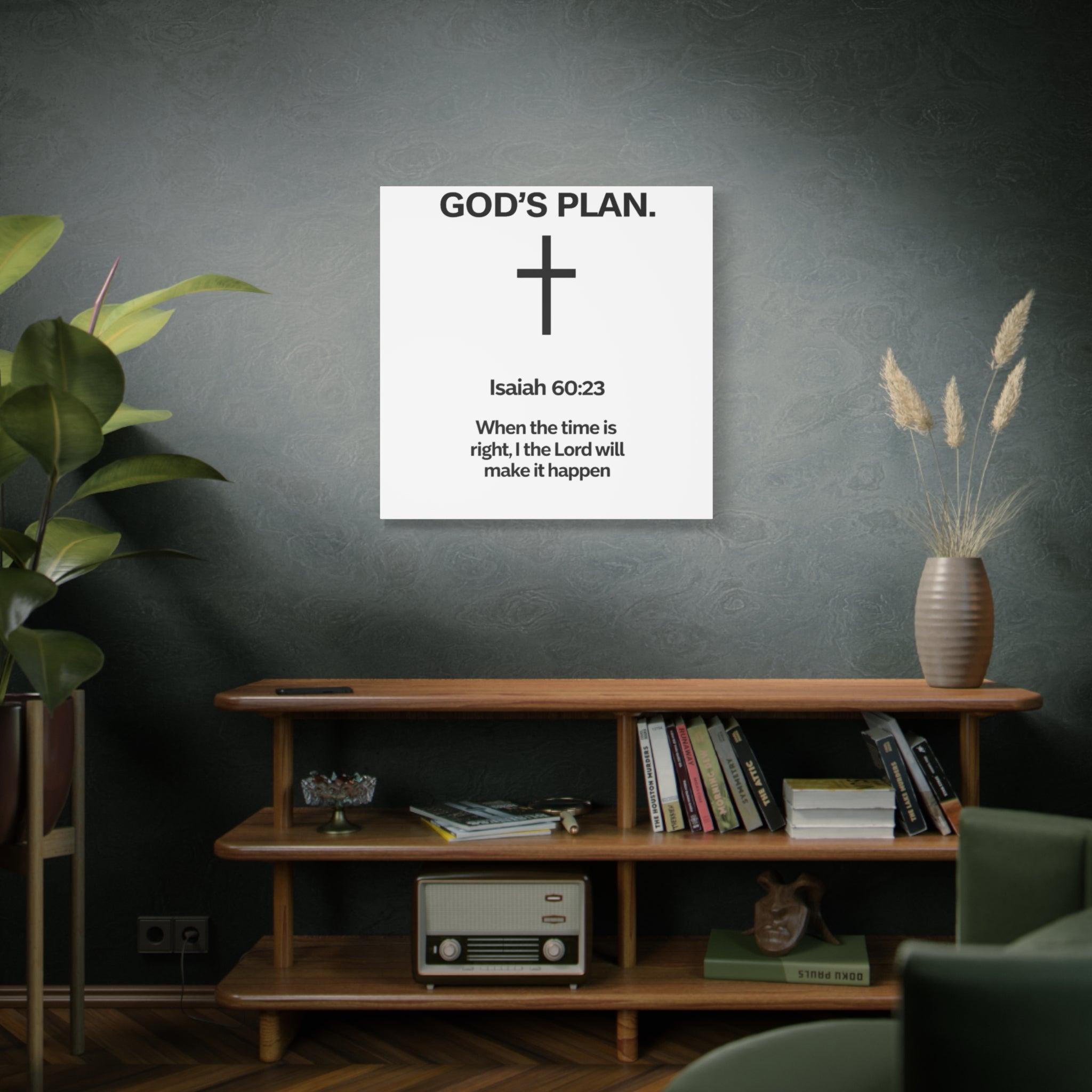 “God’s Plan” Christian Canvas Wall Art – Modern Scripture Decor for Home & Office