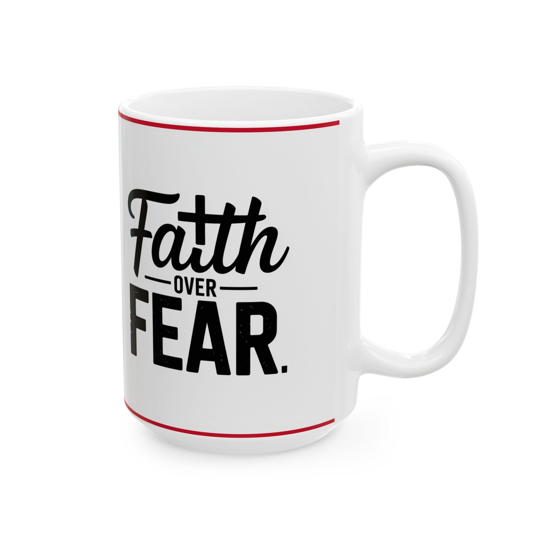 Faith Over Fear Coffee Mug | Christian Inspirational Mug | Scripture-Inspired Gift
