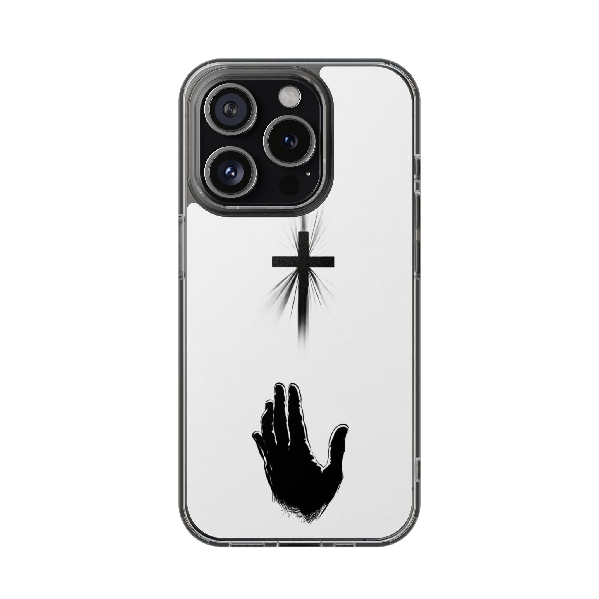 Faith Reaches Phone Case | Christian Cross & Hand Design | Minimal Faith Phone Case | Faith & Home Co