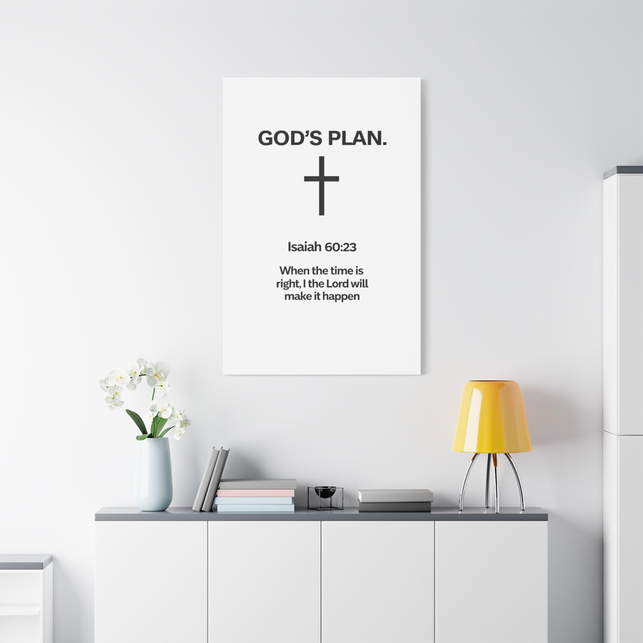 “God’s Plan” Christian Canvas Wall Art – Modern Scripture Decor for Home & Office