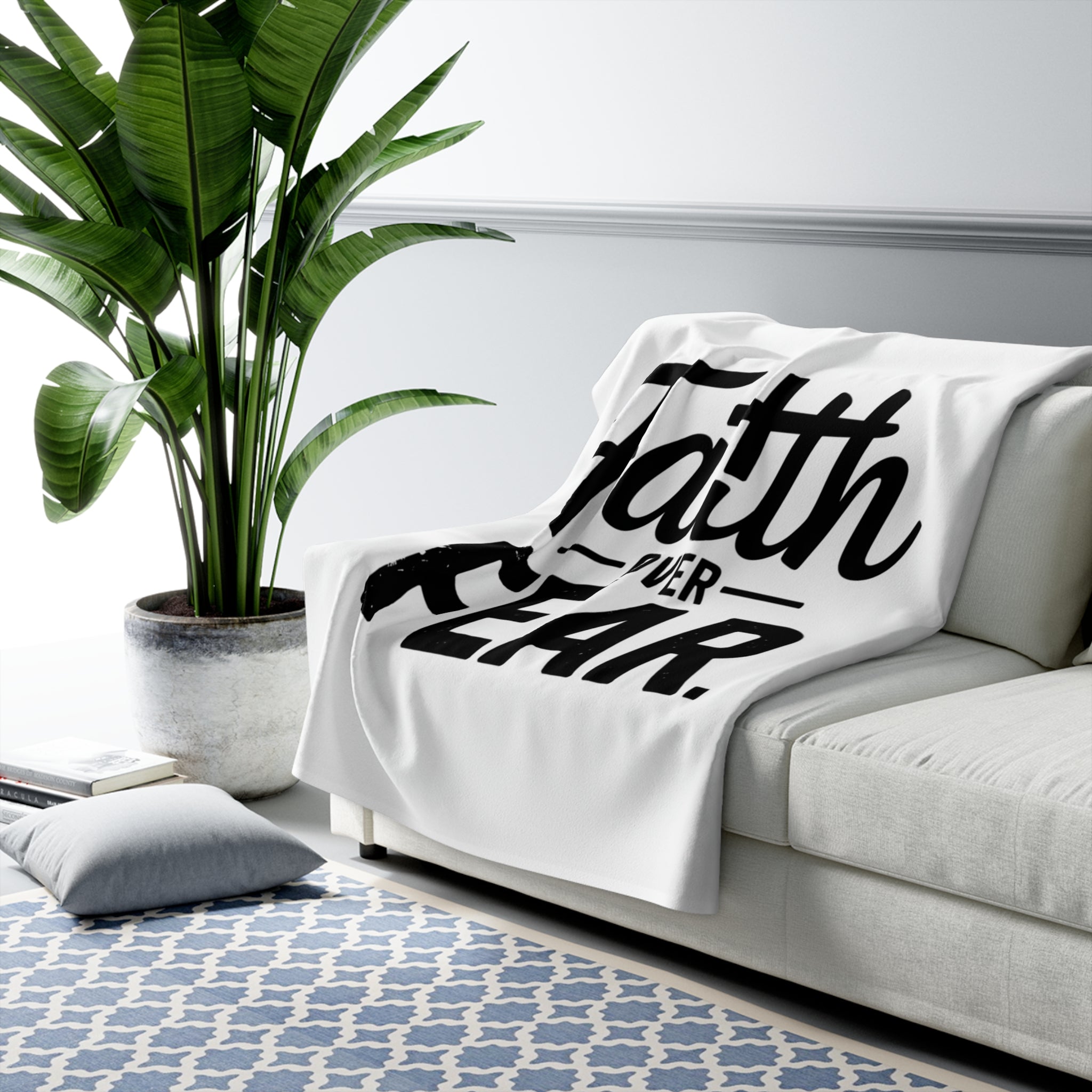 Faith Over Fear Christian Sherpa Blanket – Cozy Inspirational Throw | Faith & Home Co.