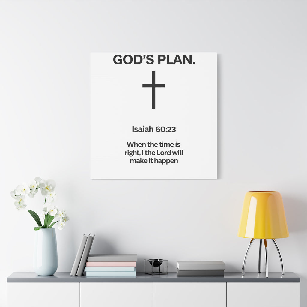 “God’s Plan” Christian Canvas Wall Art – Modern Scripture Decor for Home & Office
