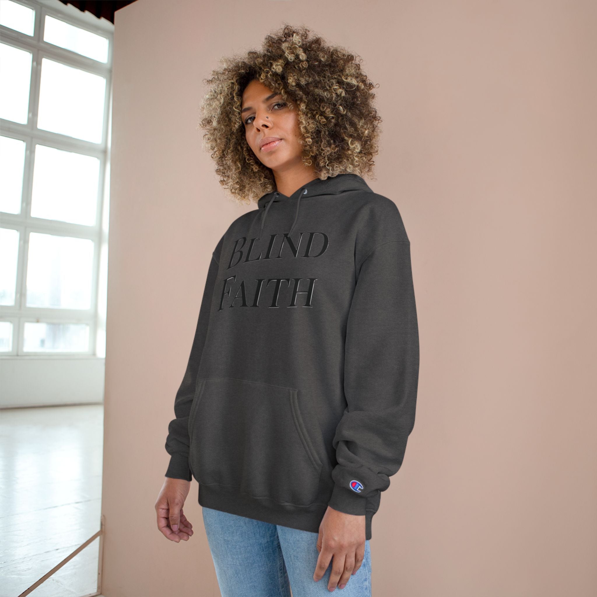 Blind Faith Hoodie | Minimalist Christian Champion Pullover | F&H Co. Back Print | Faith and Home Co