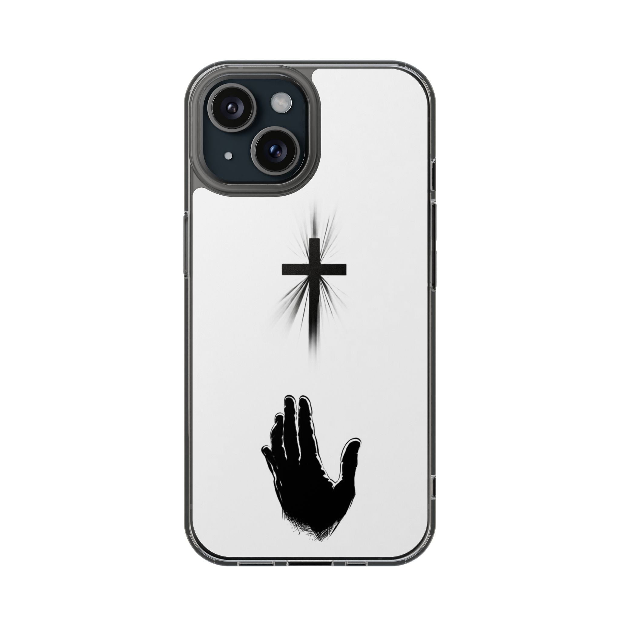 Faith Reaches Phone Case | Christian Cross & Hand Design | Minimal Faith Phone Case | Faith & Home Co