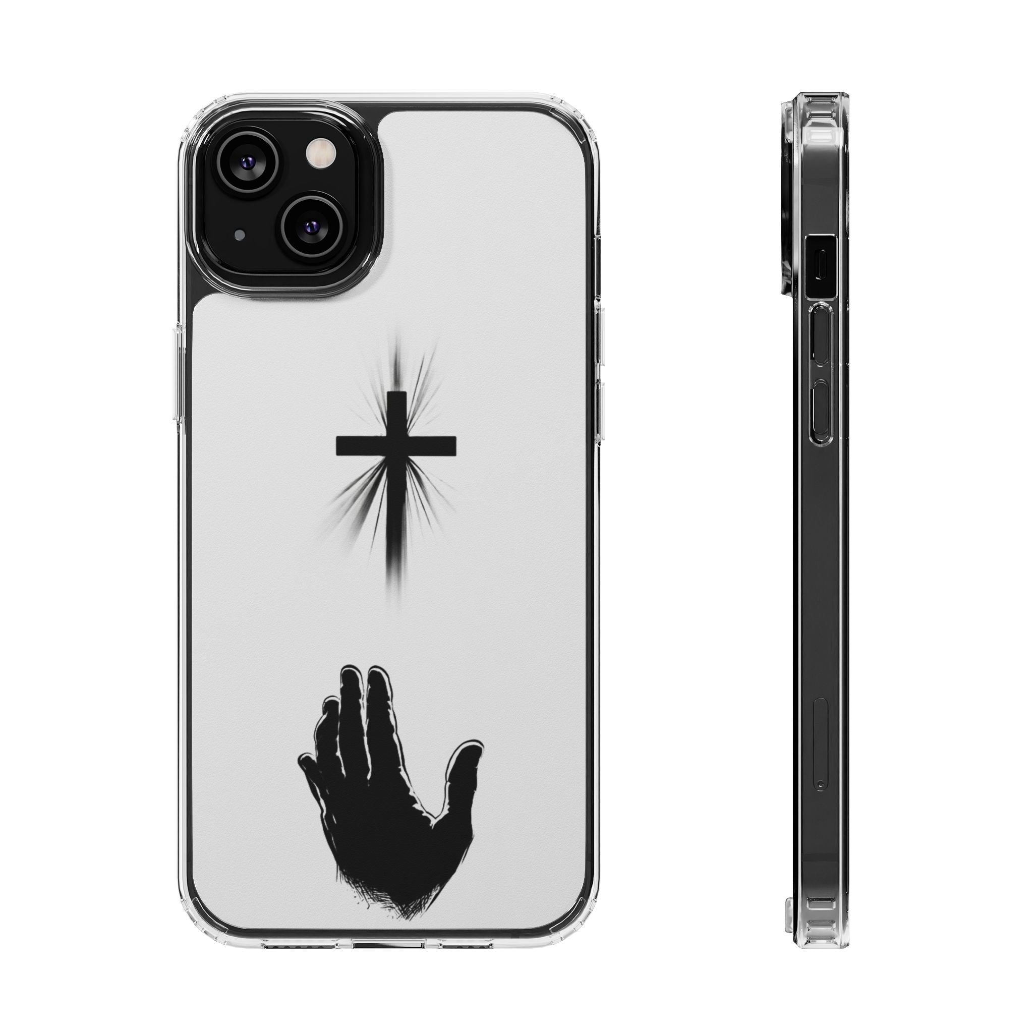 Faith Reaches Phone Case | Christian Cross & Hand Design | Minimal Faith Phone Case | Faith & Home Co