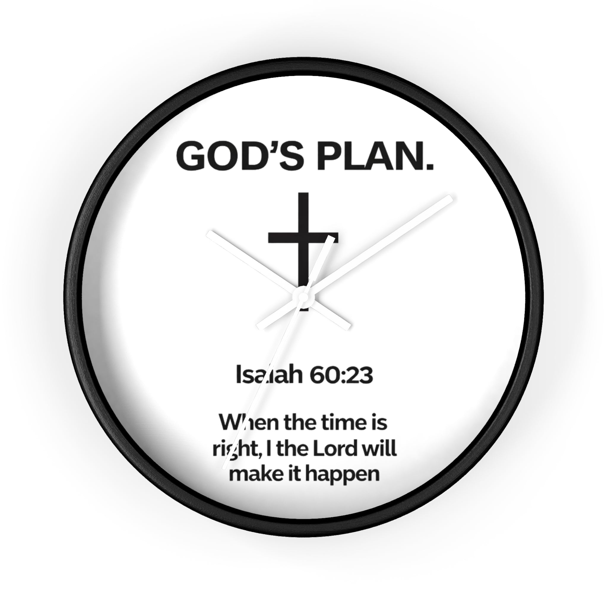 God’s Plan Christian Wall Clock – Isaiah 60:23 Scripture Faith Home Decor, Modern Black & White Inspirational Timepiece