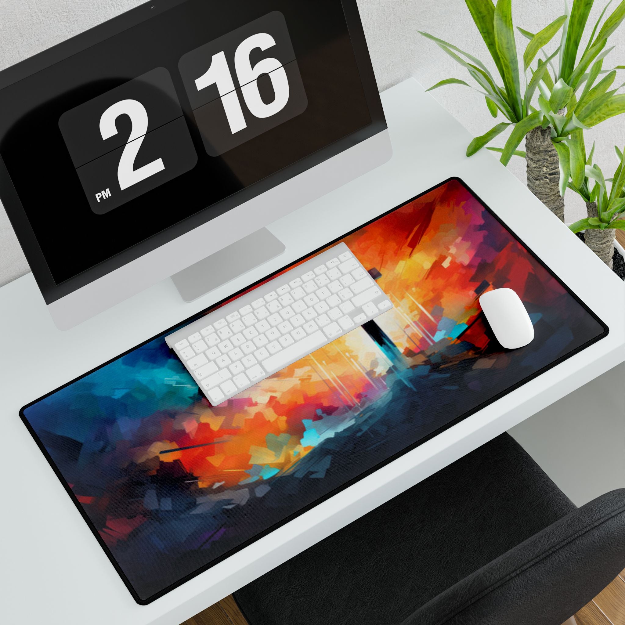 Christian Desk Mat with Cross Artwork – Faith-Inspired Extended Mouse Pad for Office & Home Workspace