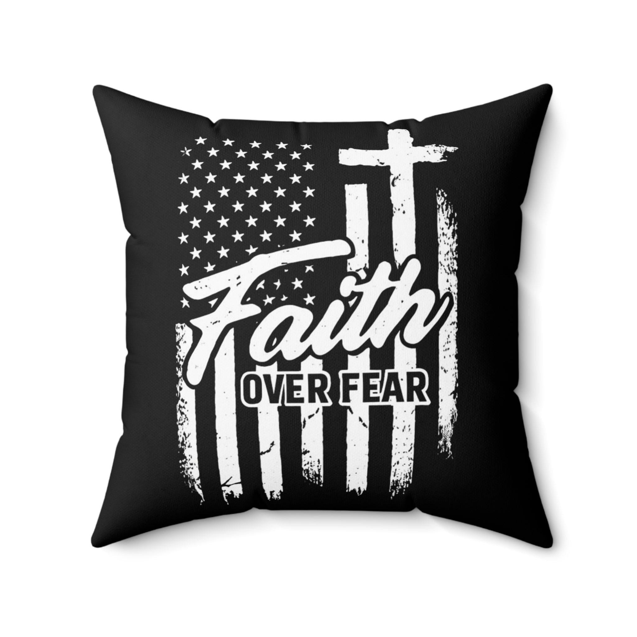 Freedom Throw Pillow – Minimalist Black and White Patriotic Cushion for Christian, Faith-Based Home Decor