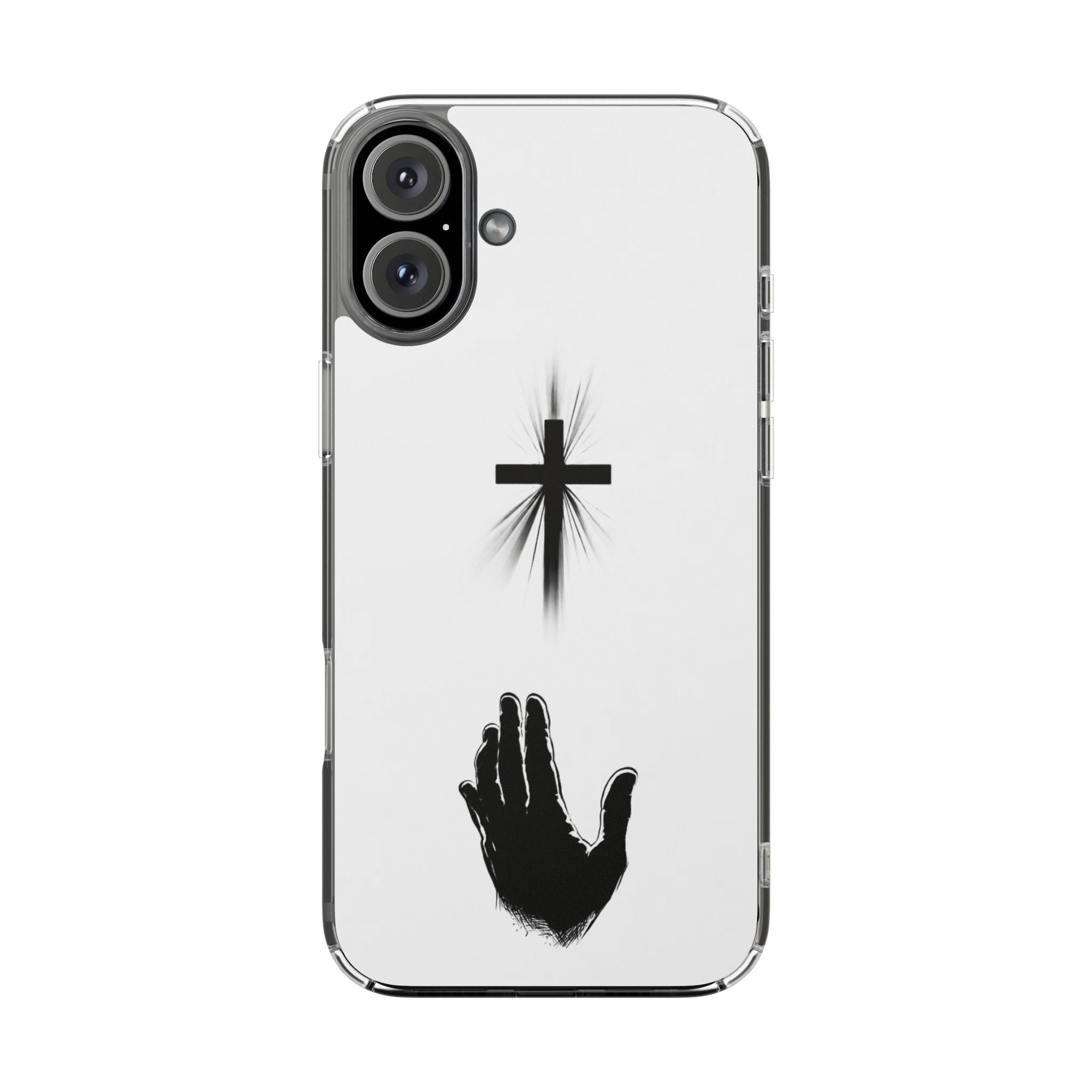 Faith Reaches Phone Case | Christian Cross & Hand Design | Minimal Faith Phone Case | Faith & Home Co