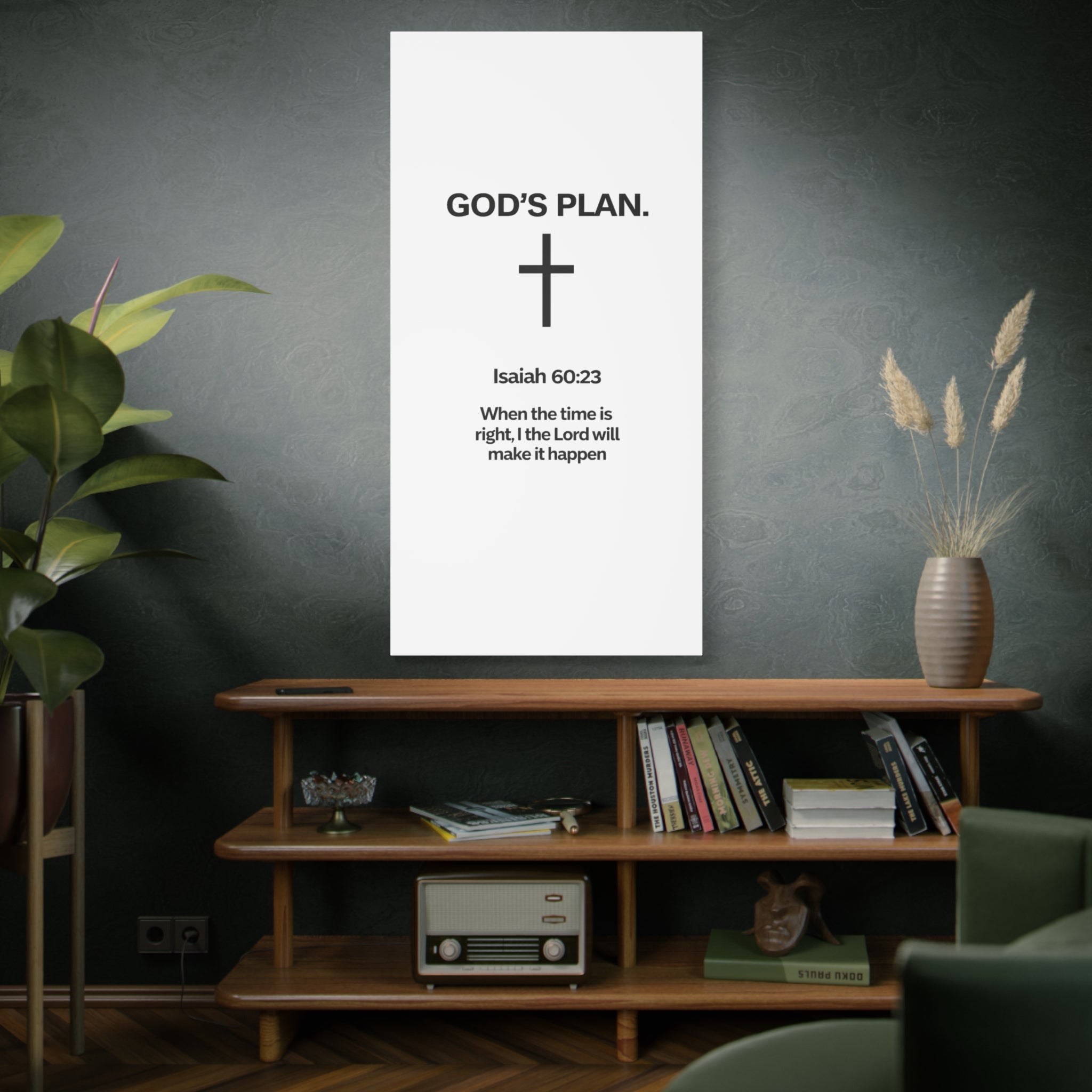 “God’s Plan” Christian Canvas Wall Art – Modern Scripture Decor for Home & Office