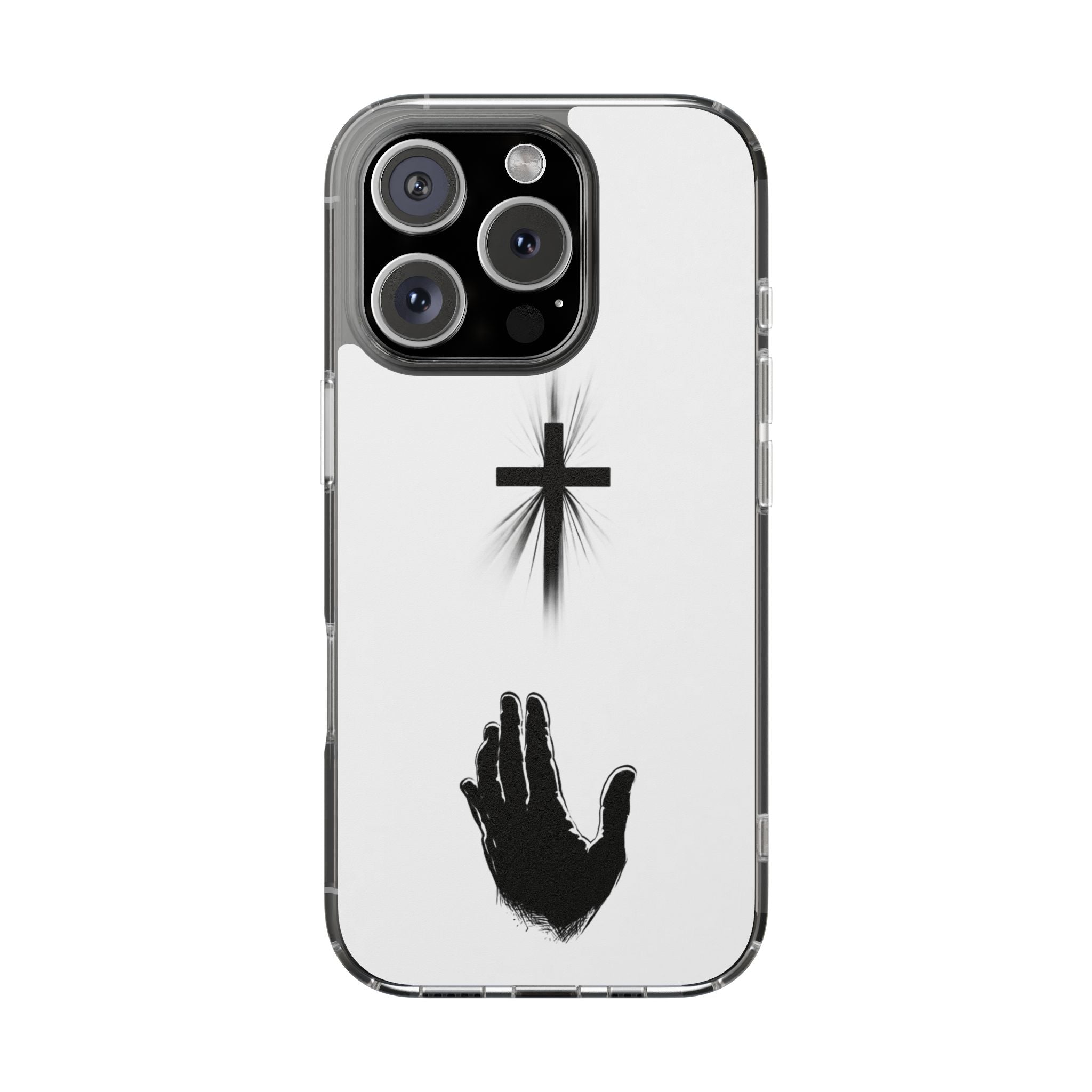 Faith Reaches Phone Case | Christian Cross & Hand Design | Minimal Faith Phone Case | Faith & Home Co