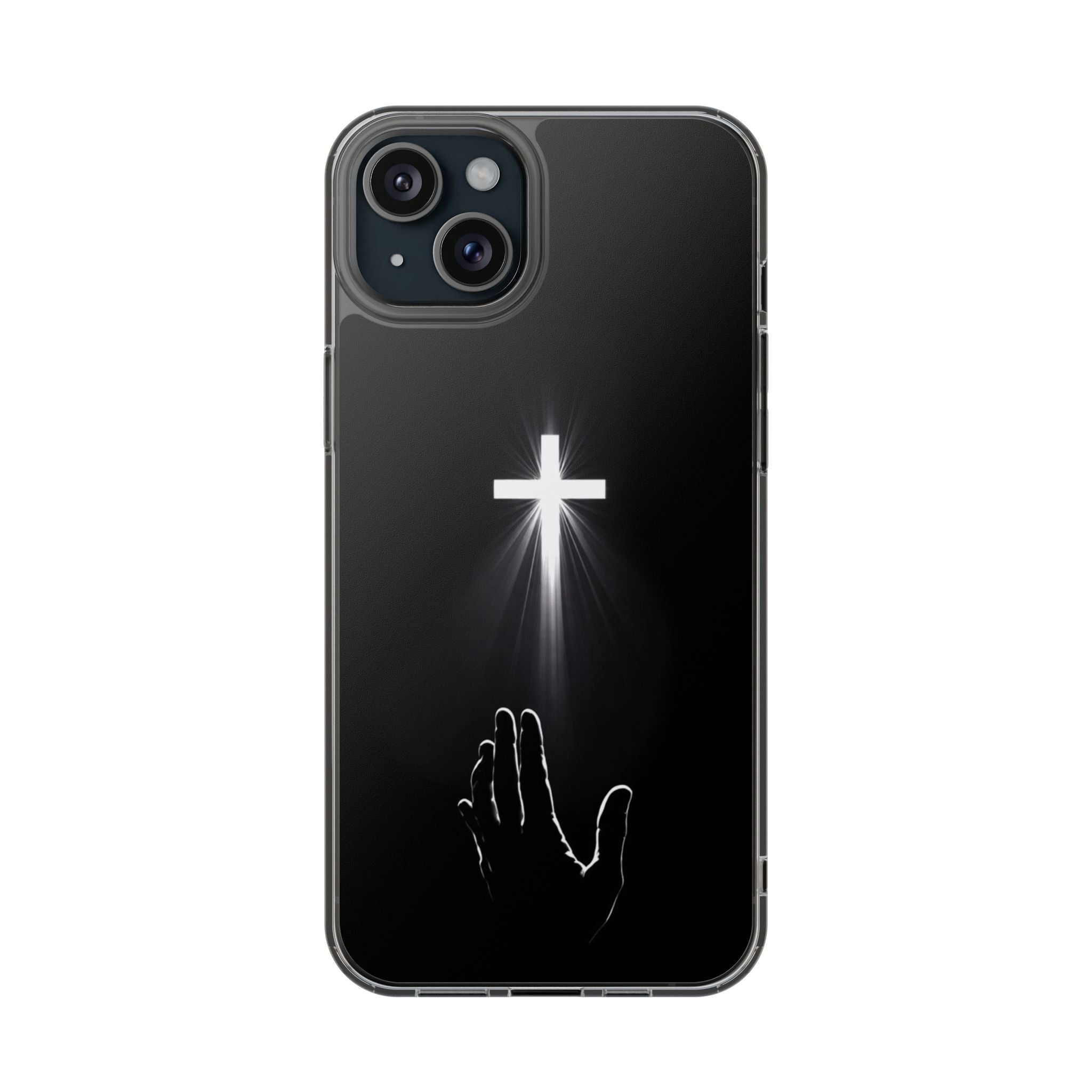 Christian Phone Case with Glowing Cross – Faith Over Fear Inspirational Protective iPhone Case | Religious Christian Cover