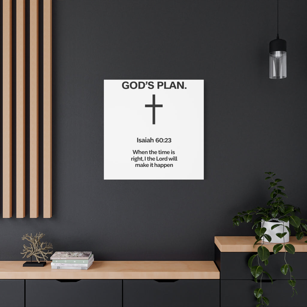 “God’s Plan” Christian Canvas Wall Art – Modern Scripture Decor for Home & Office