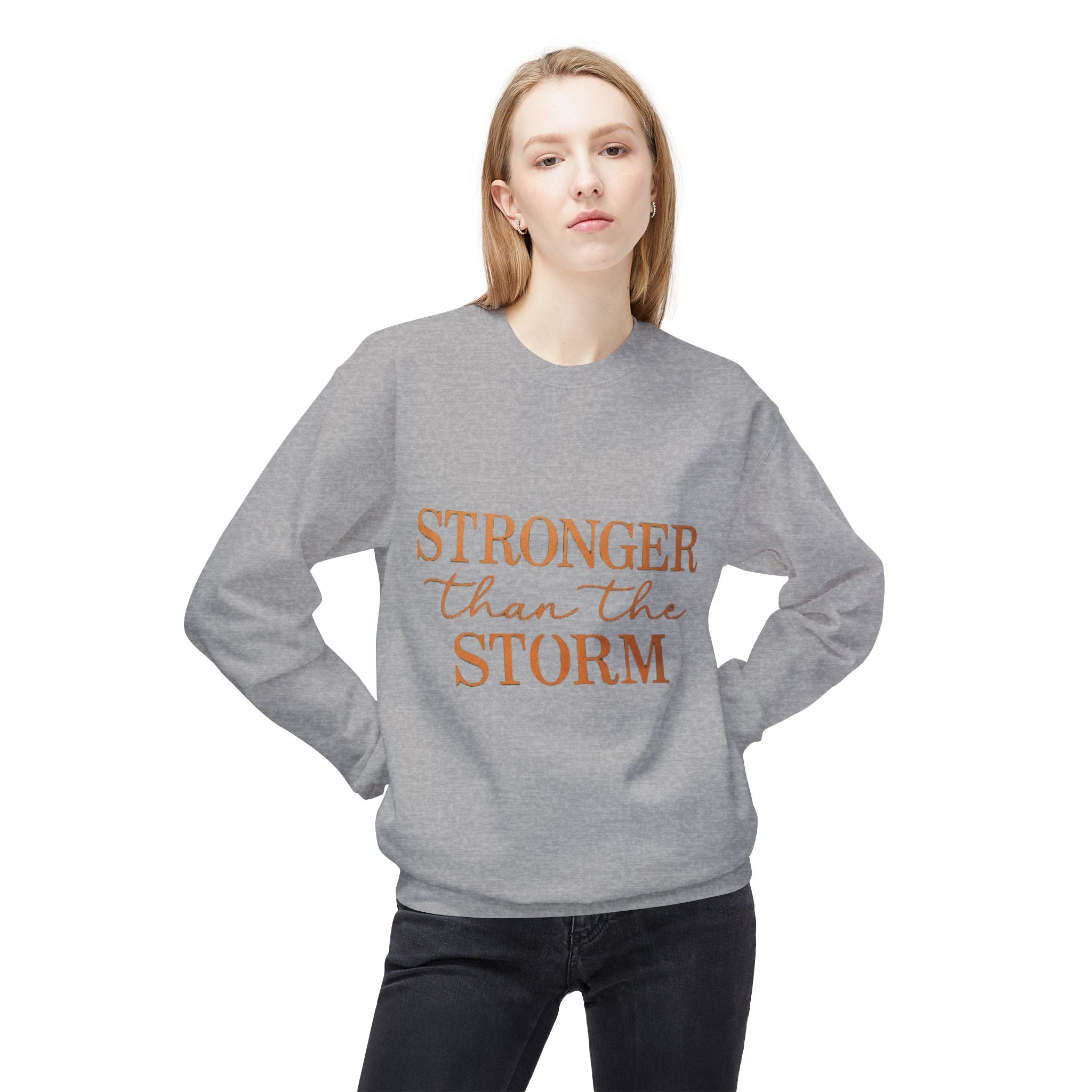 Stronger Than the Storm Sweatshirt – Inspirational Christian Crewneck | Cozy Faith-Based Encouragement Pullover