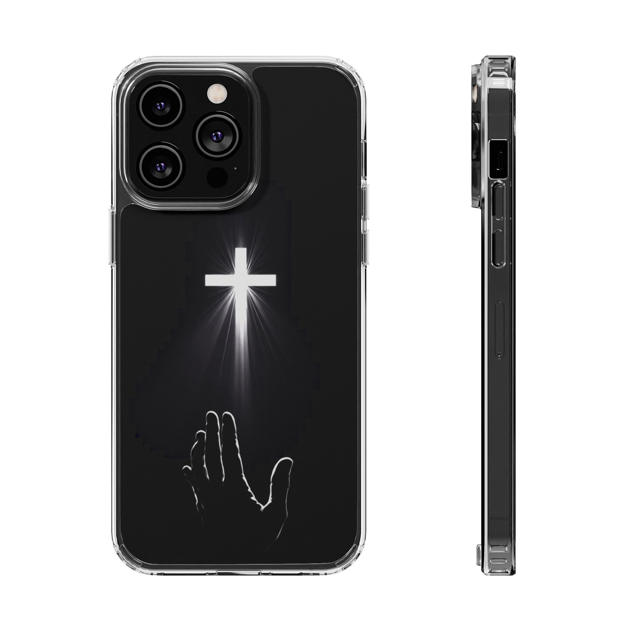 Christian Phone Case with Glowing Cross – Faith Over Fear Inspirational Protective iPhone Case | Religious Christian Cover