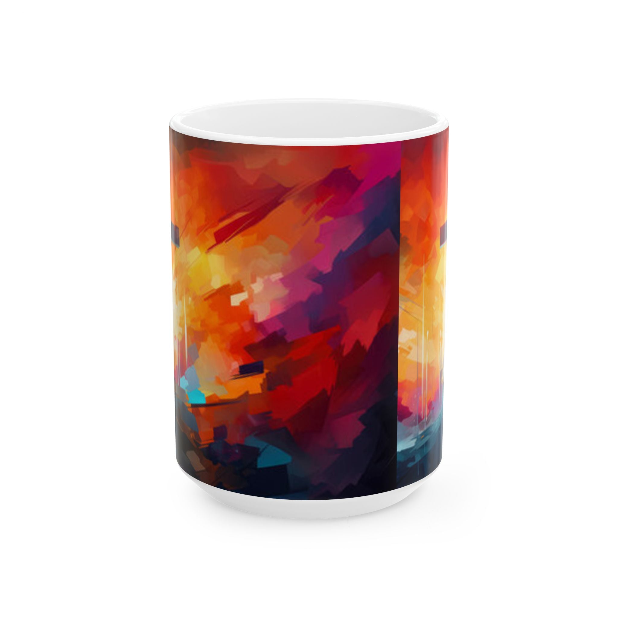 Christian Coffee Mug with Cross – Inspirational Abstract Faith Design | Gift for Believers