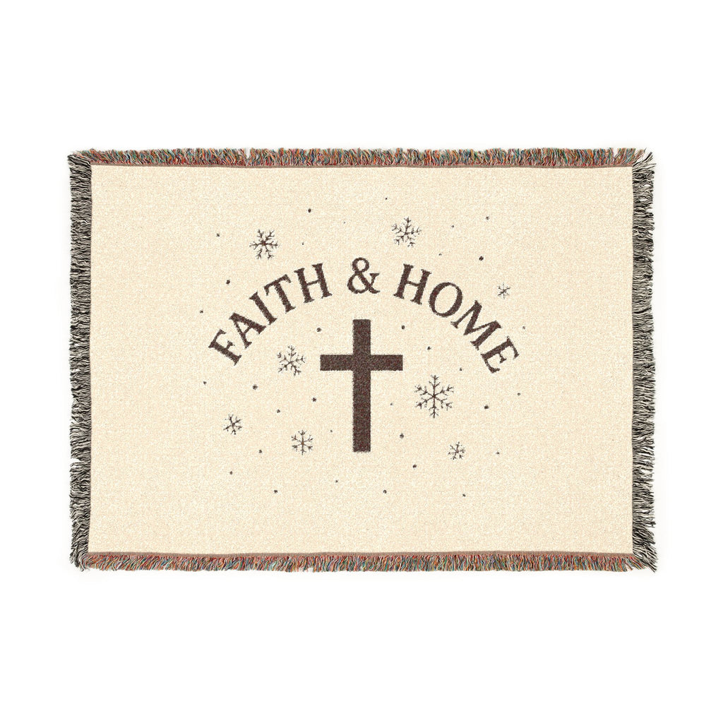 Faith & Home Christian Woven Blanket – Faith-Inspired Heirloom Throw with Cross | Faith & Home Co.