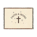 Faith & Home Christian Woven Blanket – Faith-Inspired Heirloom Throw with Cross | Faith & Home Co.