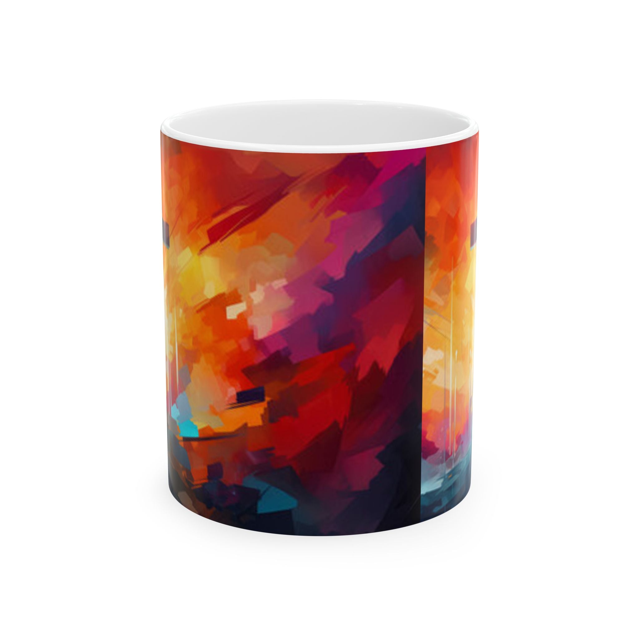 Christian Coffee Mug with Cross – Inspirational Abstract Faith Design | Gift for Believers