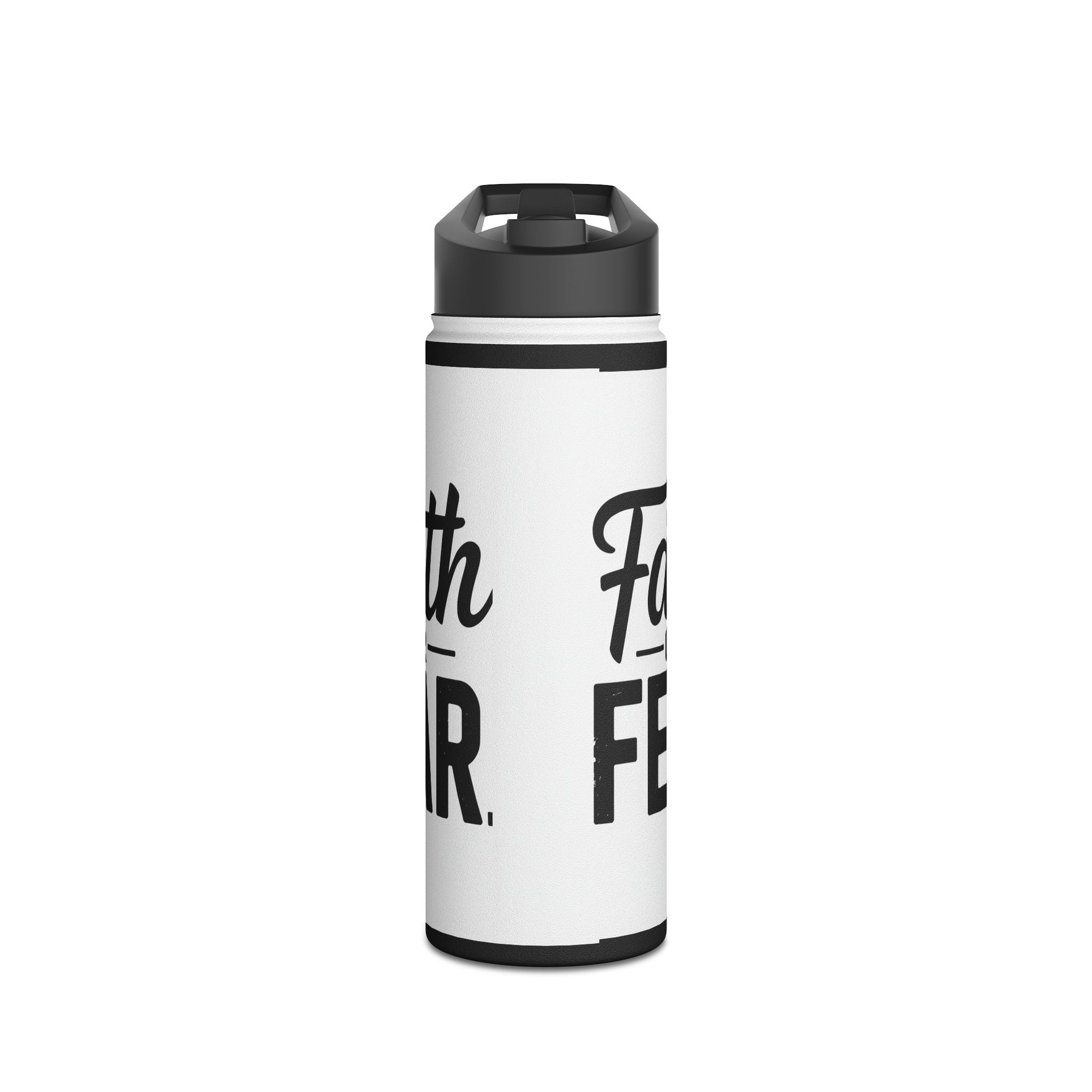 Faith Over Fear White Water Bottle | Christian Inspirational Drinkware | Faith-Based Gift