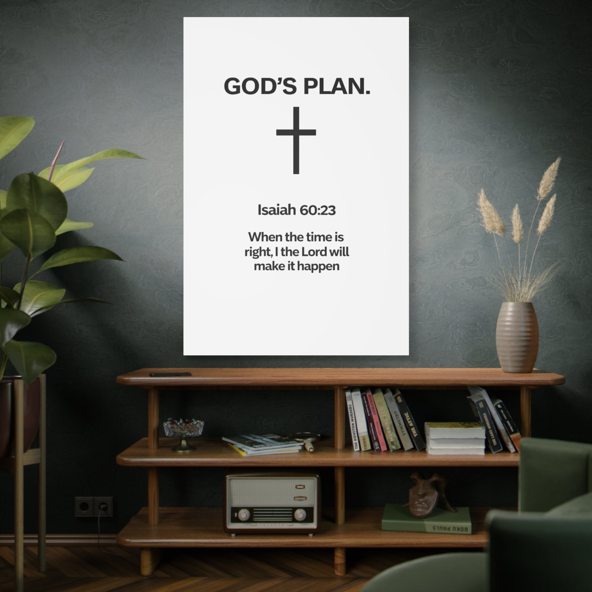 “God’s Plan” Christian Canvas Wall Art – Modern Scripture Decor for Home & Office