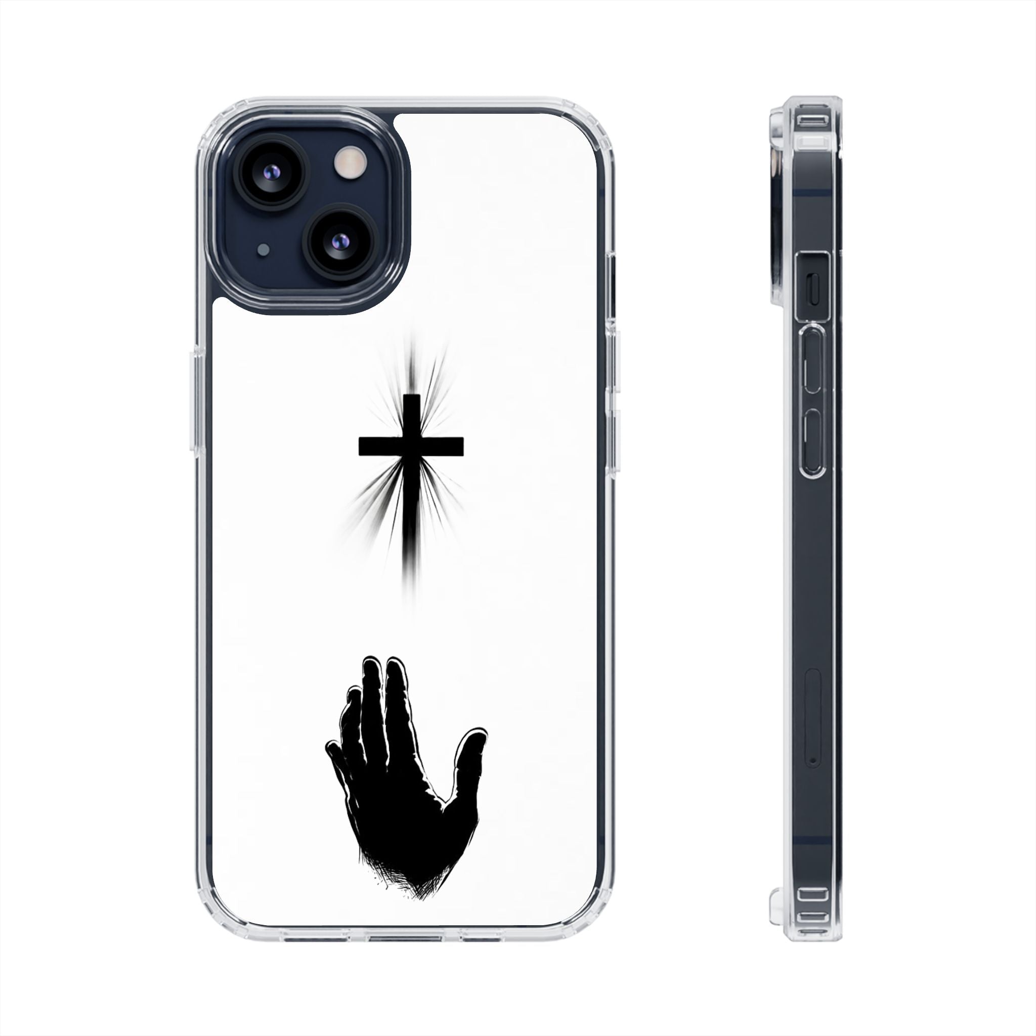 Faith Reaches Phone Case | Christian Cross & Hand Design | Minimal Faith Phone Case | Faith & Home Co
