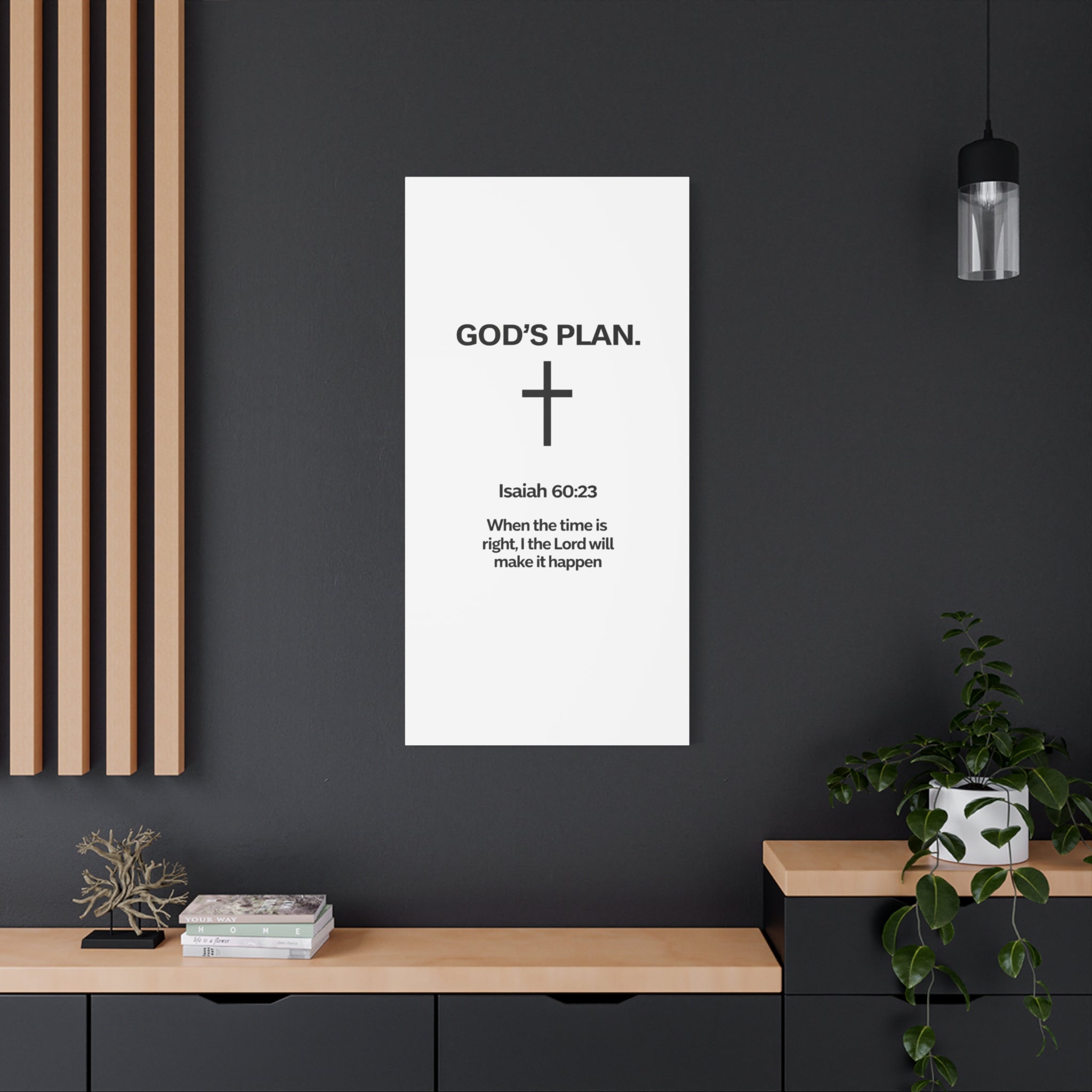 “God’s Plan” Christian Canvas Wall Art – Modern Scripture Decor for Home & Office