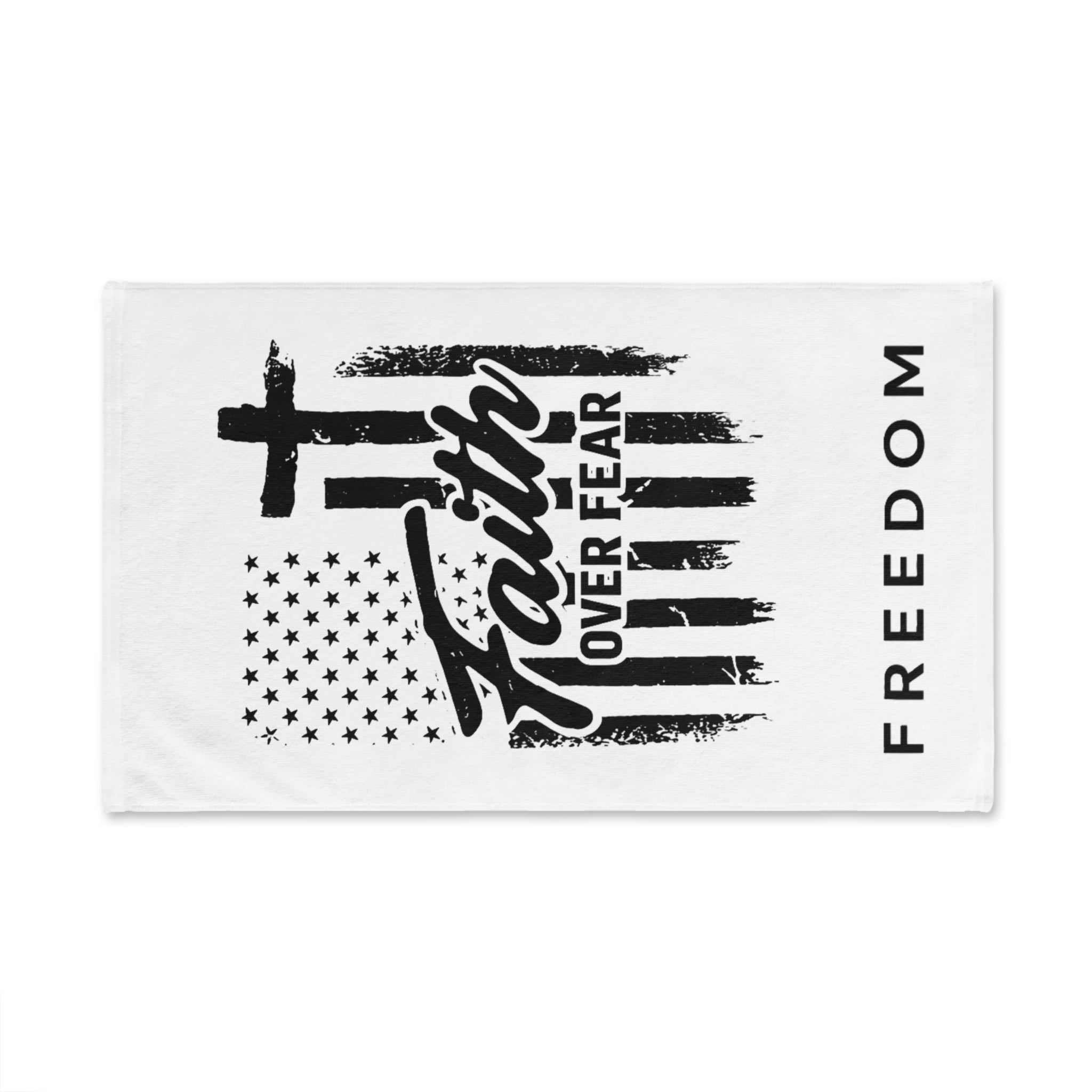 Faith Over Fear Freedom Microfiber Kitchen Towel – Christian Patriotic Hand Towel for Home or Gift