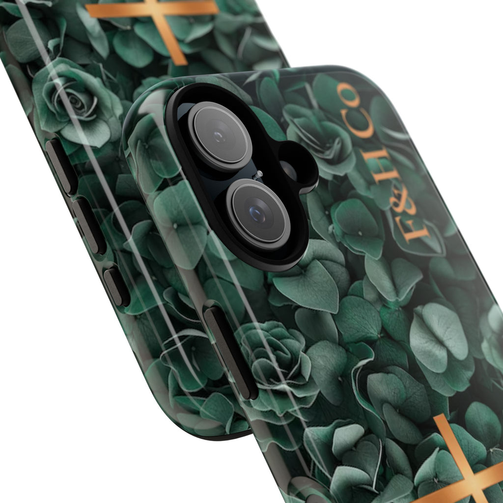 Christian Floral iPhone Case with Cross – Forest Green Faith Phone Cover | Faith & Home Co