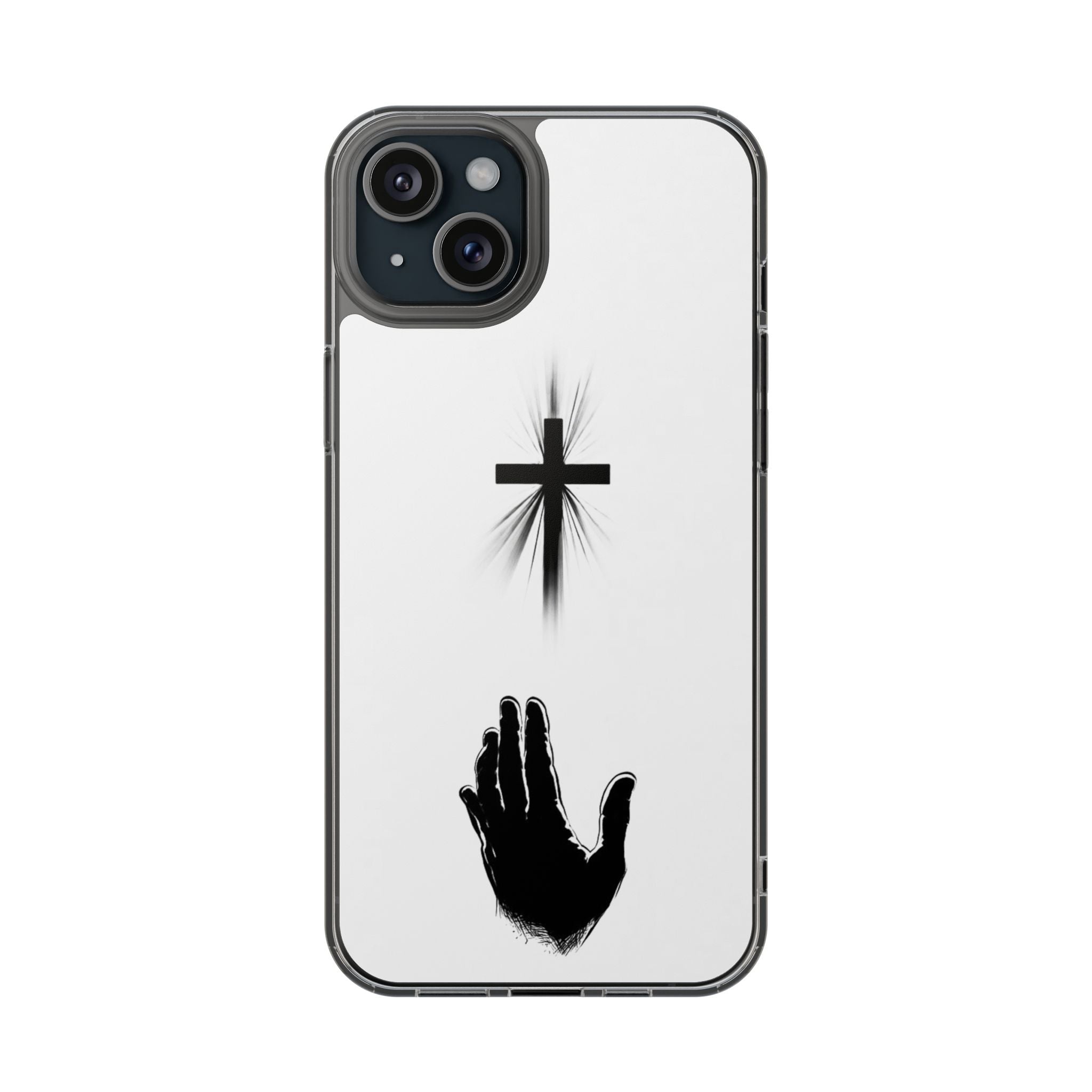 Faith Reaches Phone Case | Christian Cross & Hand Design | Minimal Faith Phone Case | Faith & Home Co