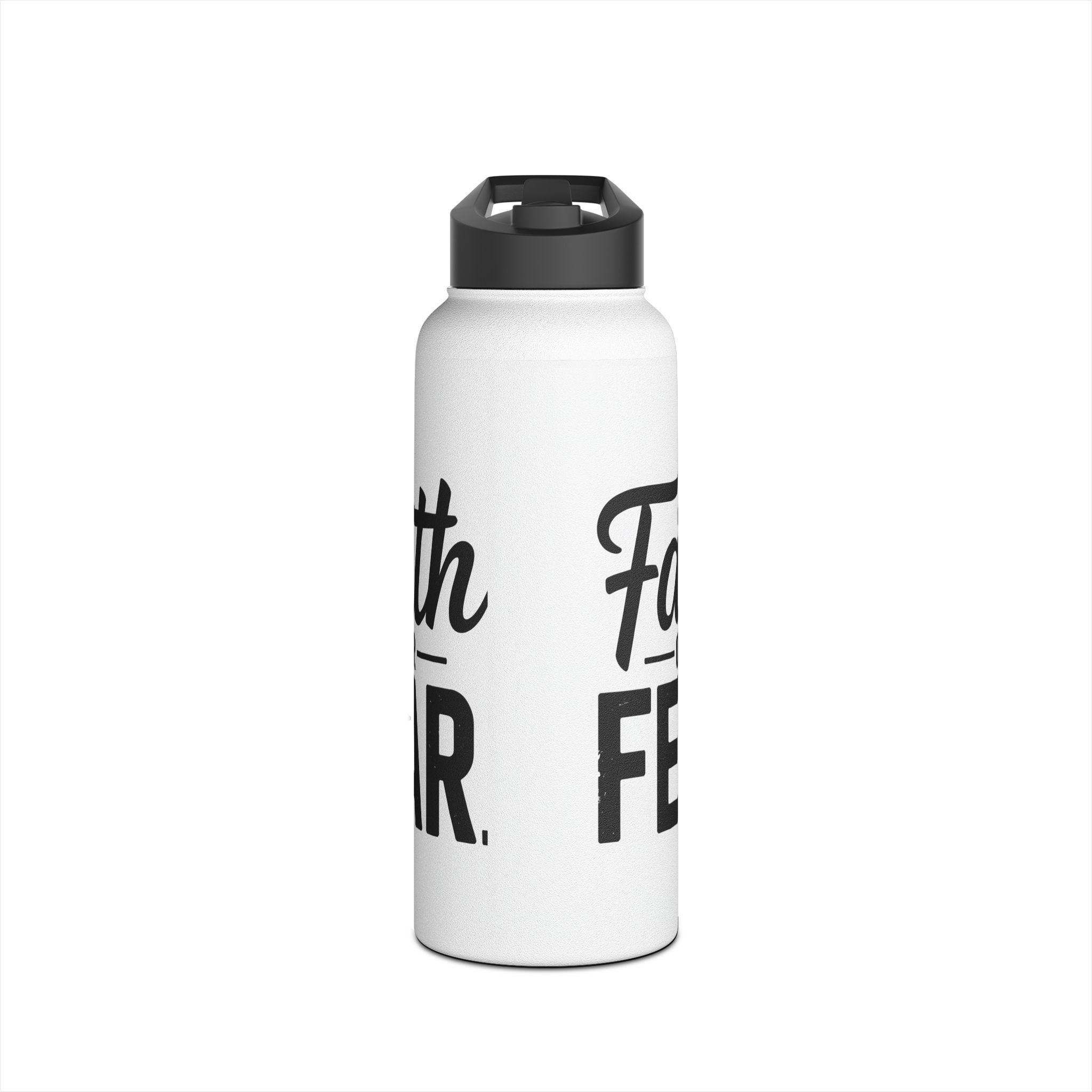 Faith Over Fear White Water Bottle | Christian Inspirational Drinkware | Faith-Based Gift