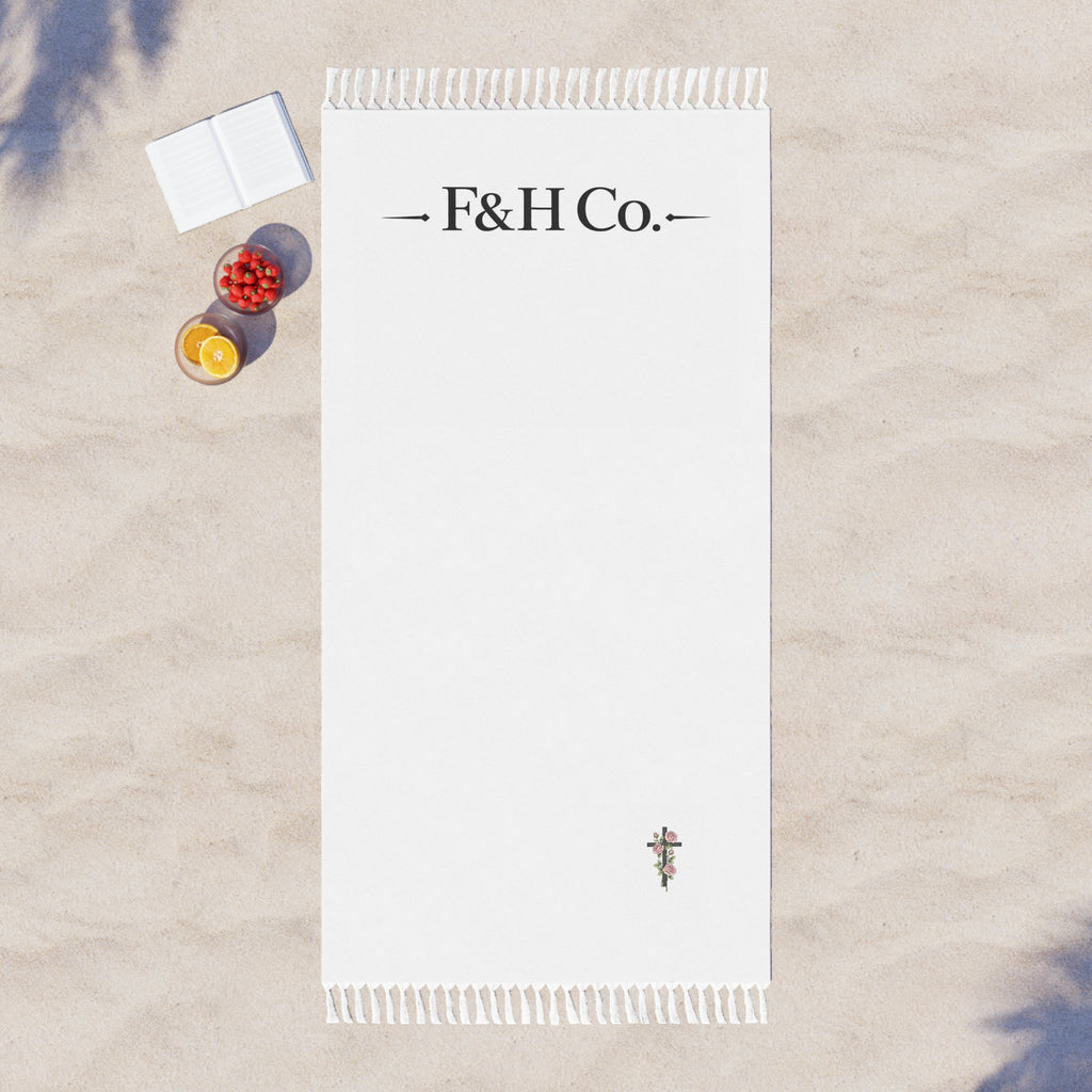 Faith & Home Co Beach Towel | Minimalist Christian Beach Towel | Faith-Inspired Summer Towel | Neutral Coastal Decor