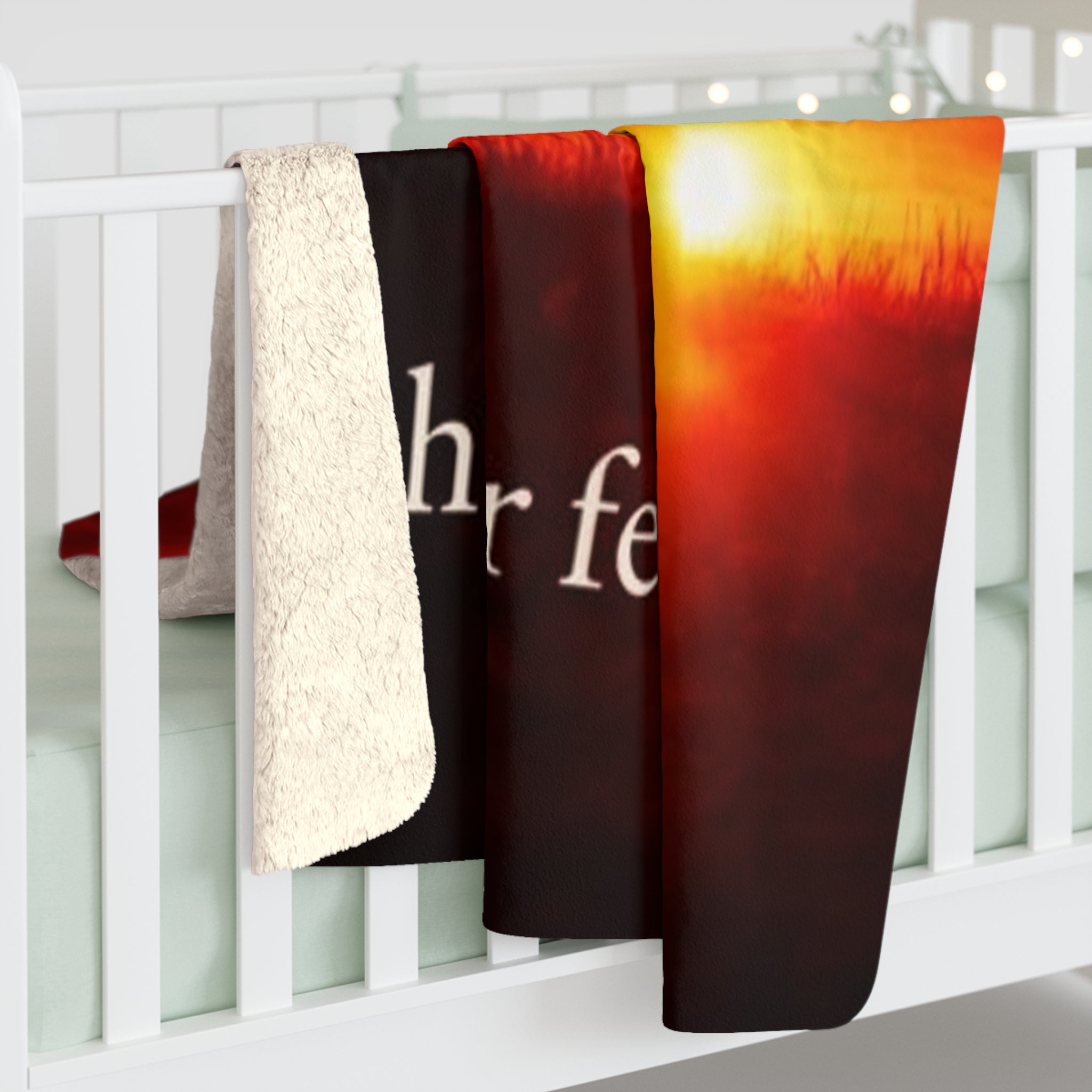 Faith Over Fear Christian Sherpa Blanket | Inspirational Scripture Throw | Cozy Faith-Based Home Decor