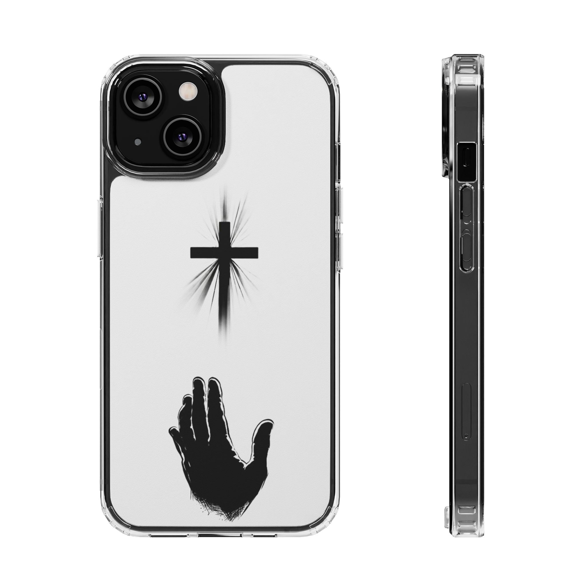 Faith Reaches Phone Case | Christian Cross & Hand Design | Minimal Faith Phone Case | Faith & Home Co