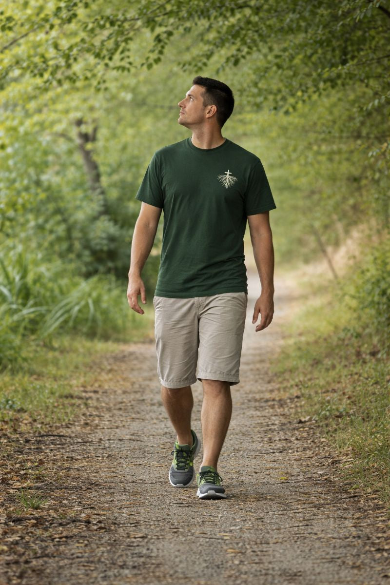 Rooted in Christ Christian T-Shirt – Colossians 2:7 Faith-Based Graphic Tee | Inspirational Christian Apparel