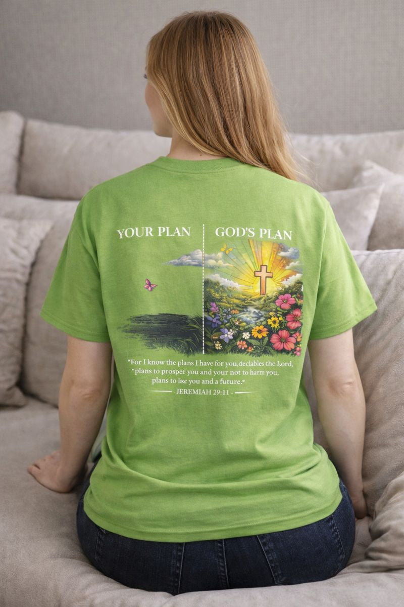 Stronger Than the Storm Christian T-Shirt – Faith Based Inspirational Shirt with God’s Plan Scripture, Unisex Christian Tee