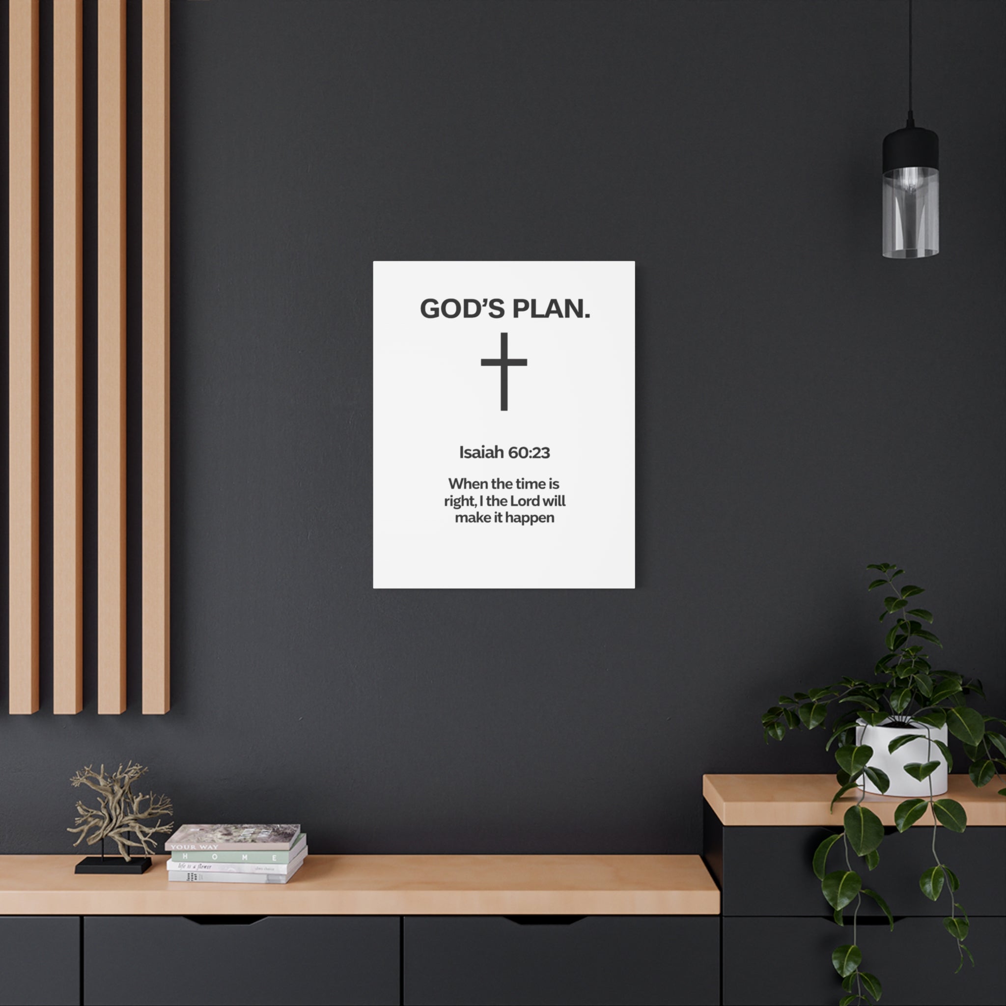“God’s Plan” Christian Canvas Wall Art – Modern Scripture Decor for Home & Office