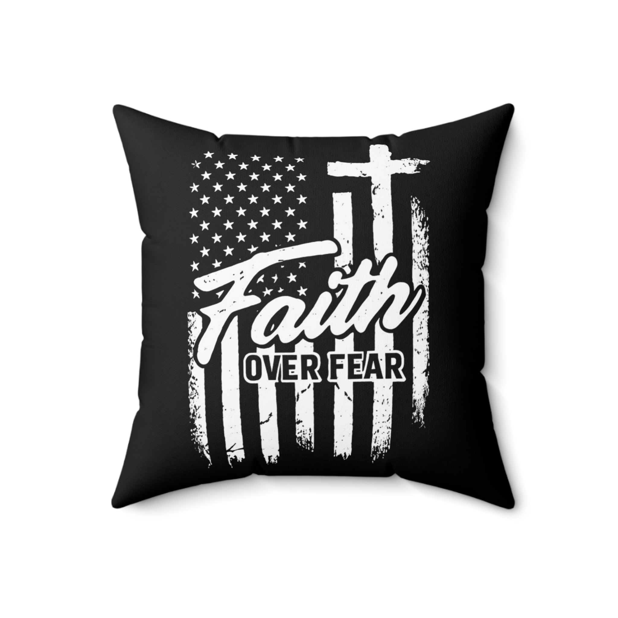 Freedom Throw Pillow – Minimalist Black and White Patriotic Cushion for Christian, Faith-Based Home Decor