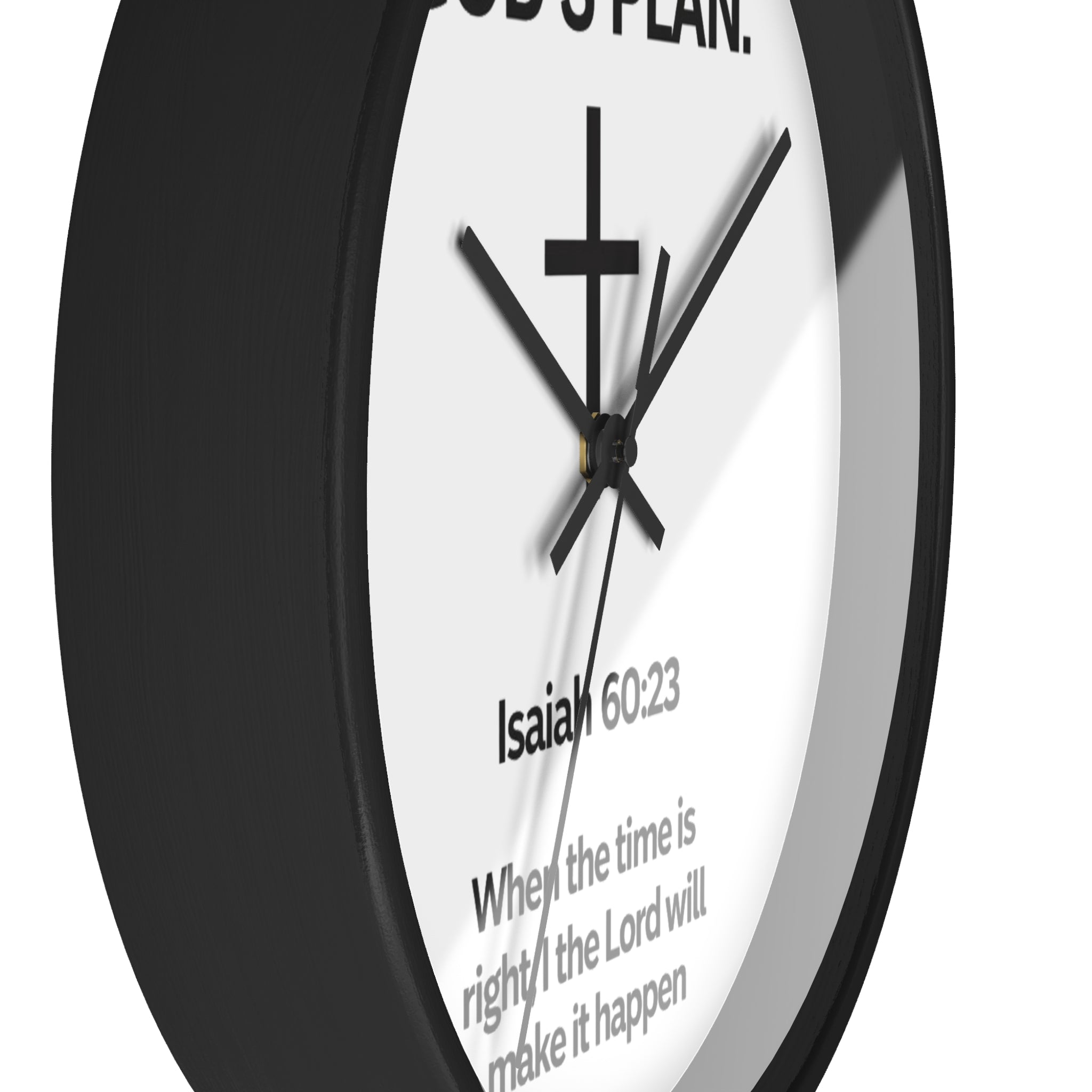 God’s Plan Christian Wall Clock – Isaiah 60:23 Scripture Faith Home Decor, Modern Black & White Inspirational Timepiece