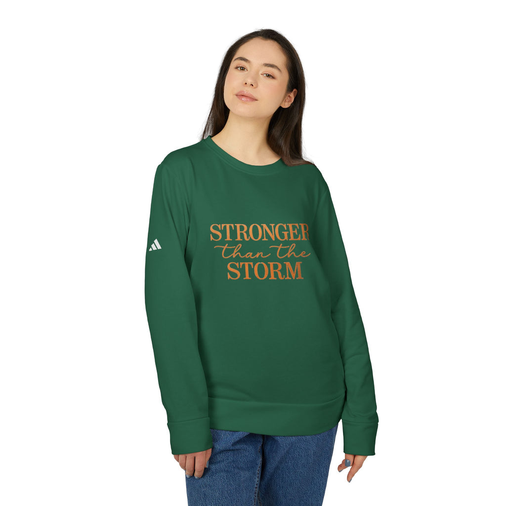 Christian Sweatshirt “Stronger Than the Storm” – Faith-Based Inspirational Crewneck Pullover | Cozy Christian Apparel