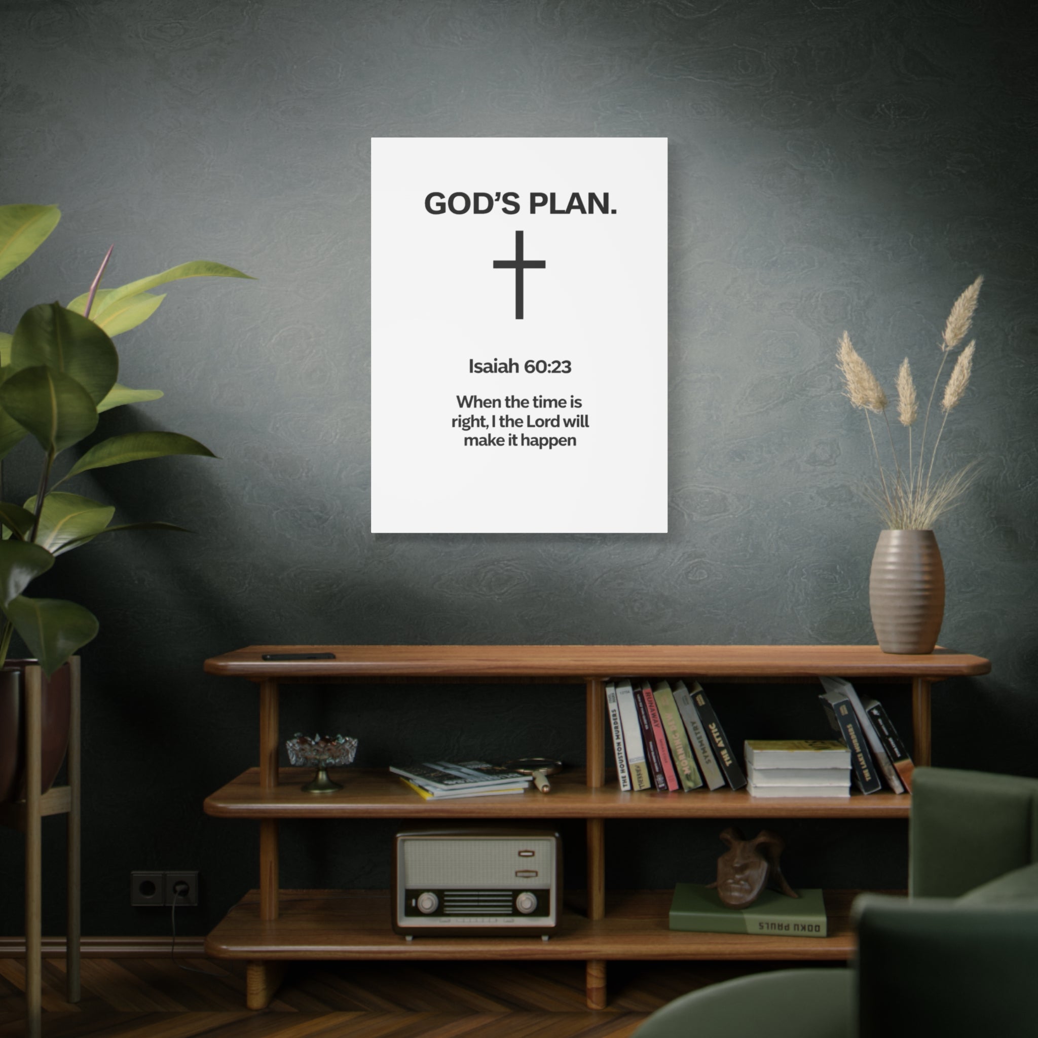 “God’s Plan” Christian Canvas Wall Art – Modern Scripture Decor for Home & Office