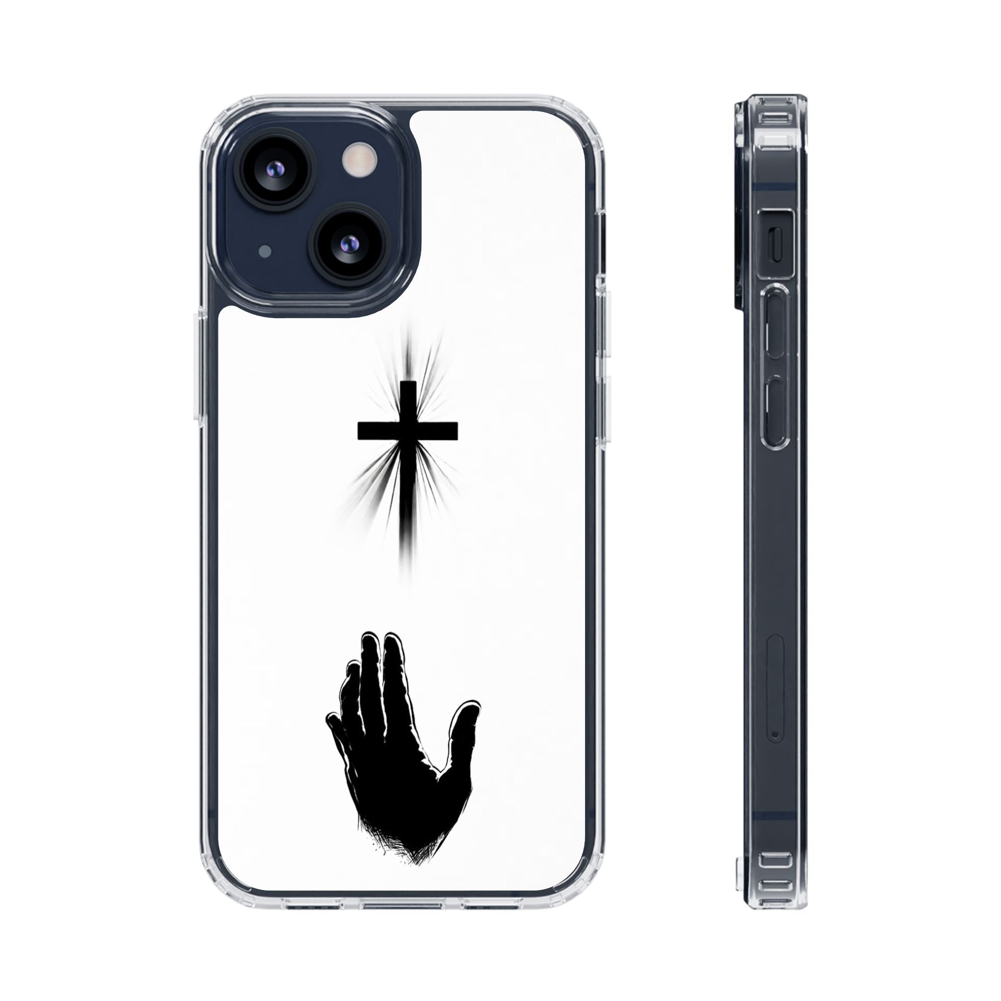 Faith Reaches Phone Case | Christian Cross & Hand Design | Minimal Faith Phone Case | Faith & Home Co