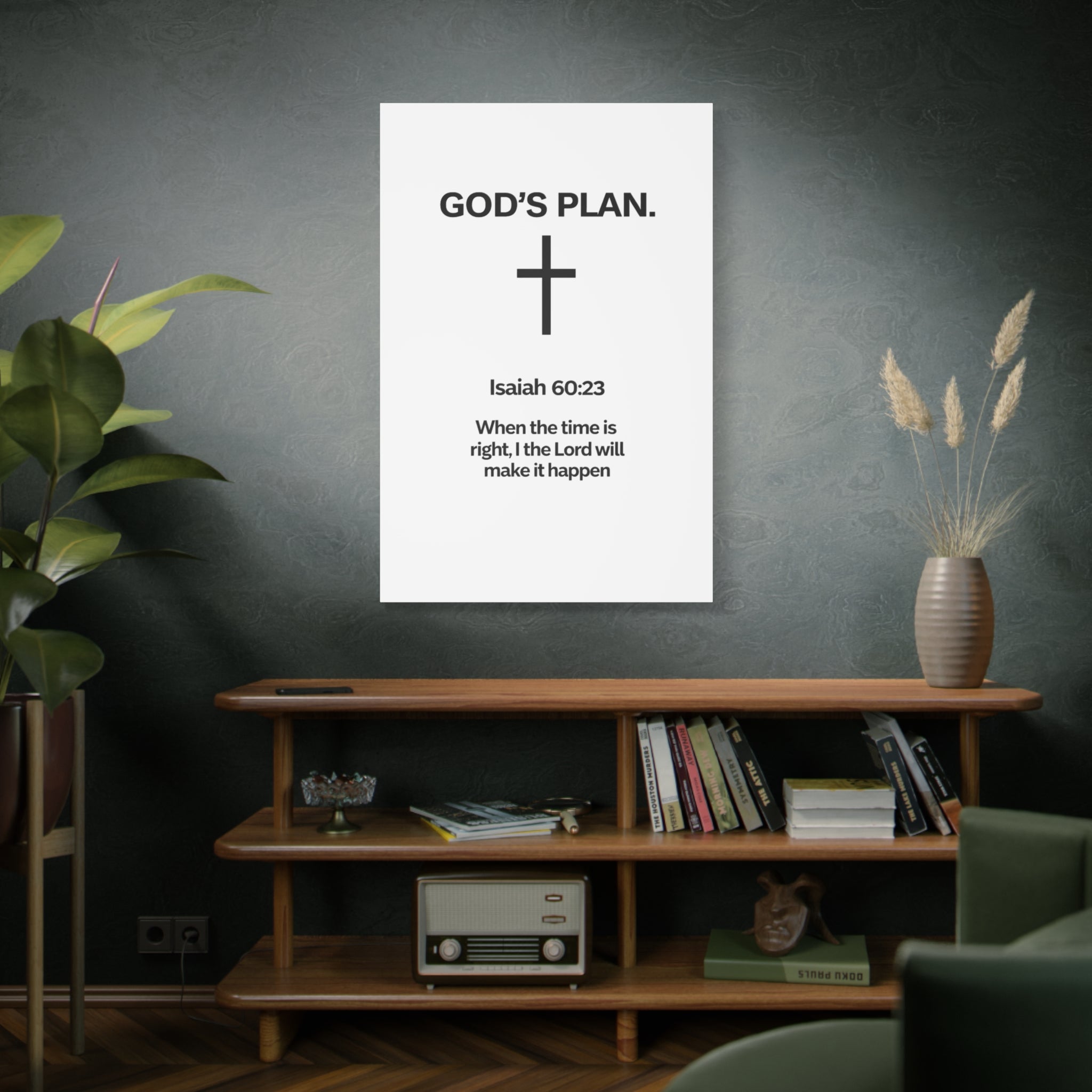 “God’s Plan” Christian Canvas Wall Art – Modern Scripture Decor for Home & Office