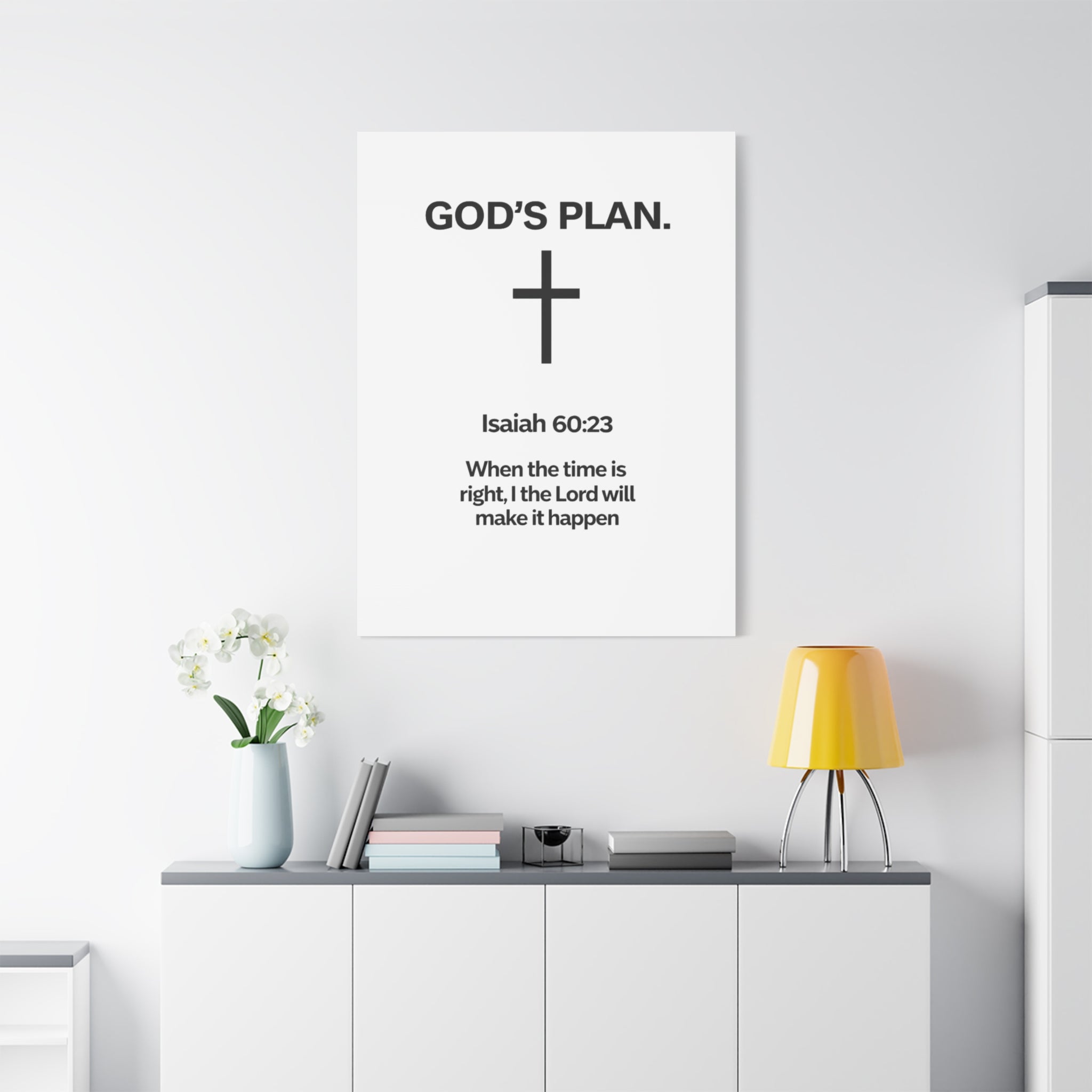 “God’s Plan” Christian Canvas Wall Art – Modern Scripture Decor for Home & Office