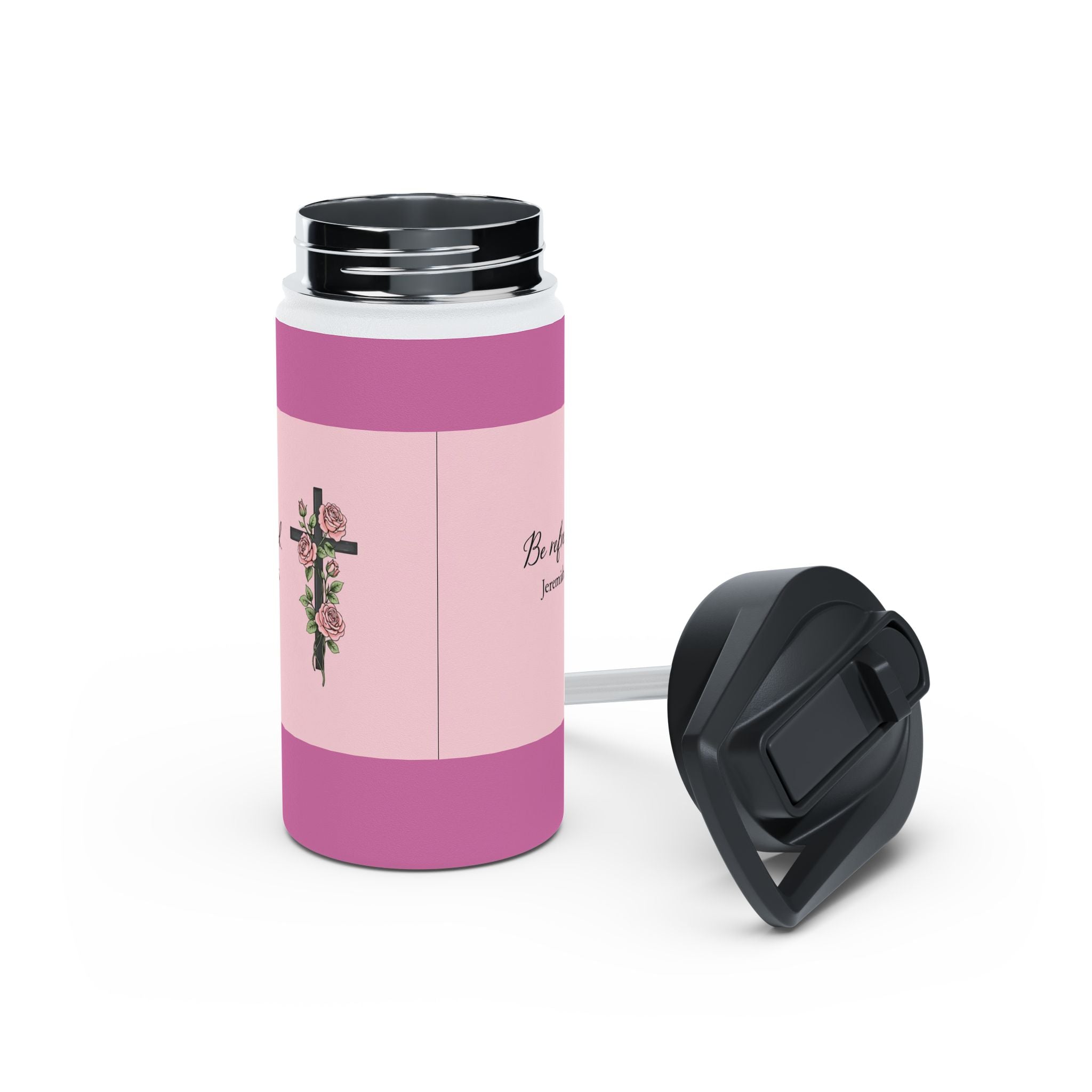 Be Refreshed Pink Water Bottle – Jeremiah 31:25 | Christian Inspirational Drinkware | Faith-Based Gift