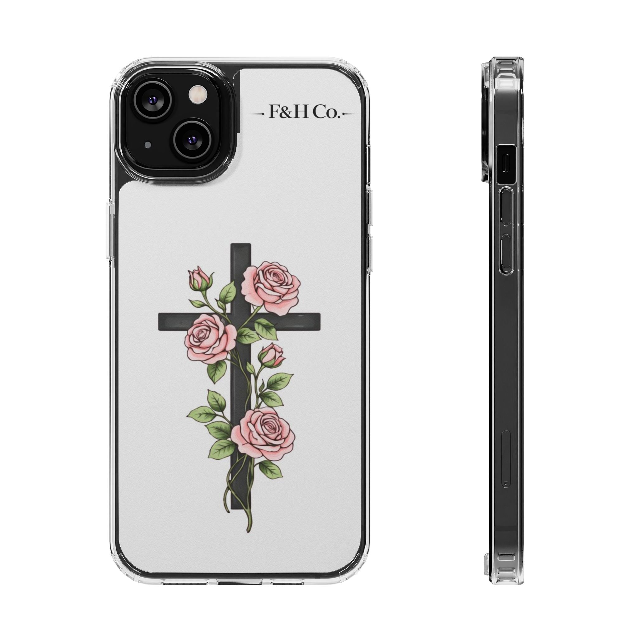 Floral Cross Clear Christian Phone Case – Faith-Inspired Protective iPhone Case | Faith & Home Co.