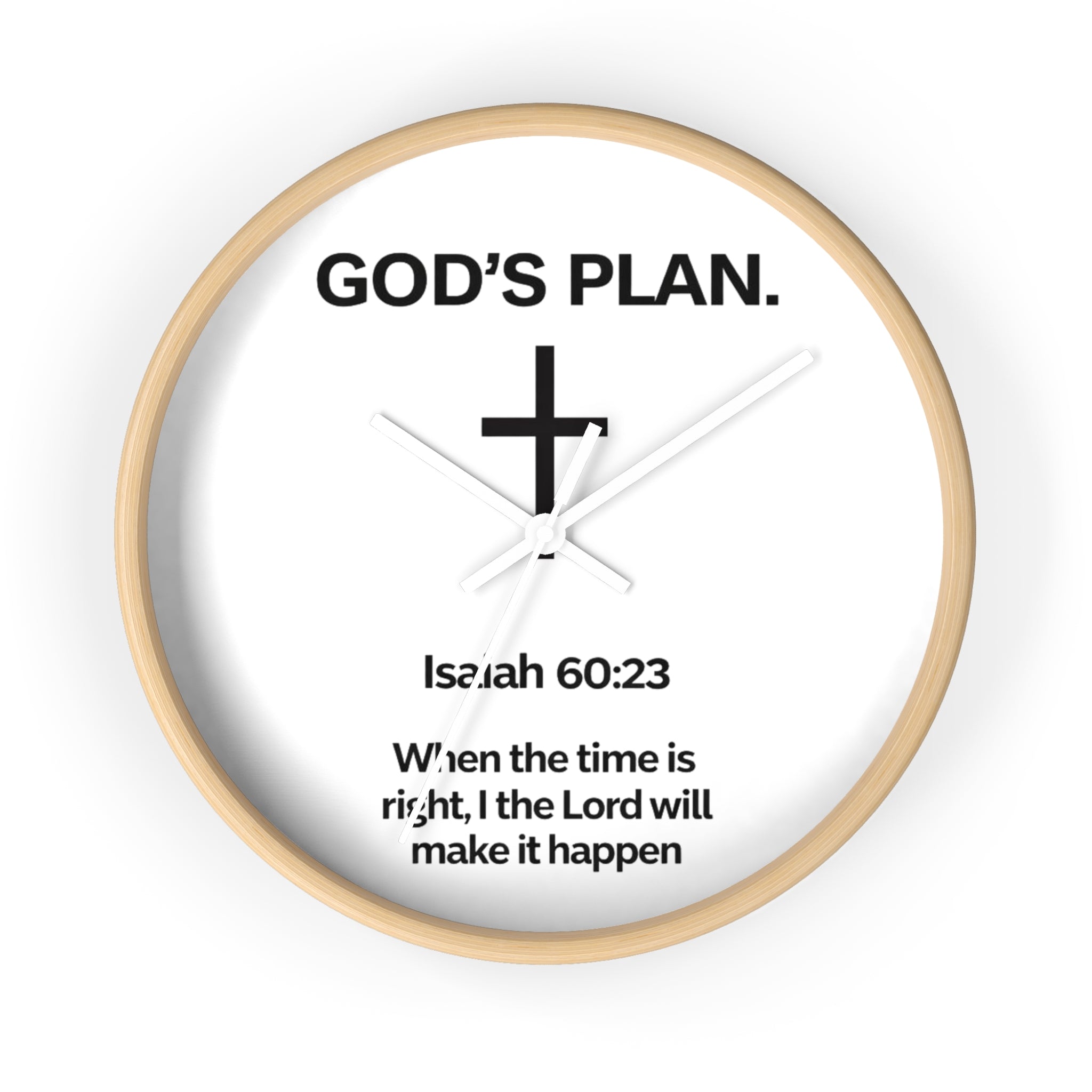 God’s Plan Christian Wall Clock – Isaiah 60:23 Scripture Faith Home Decor, Modern Black & White Inspirational Timepiece