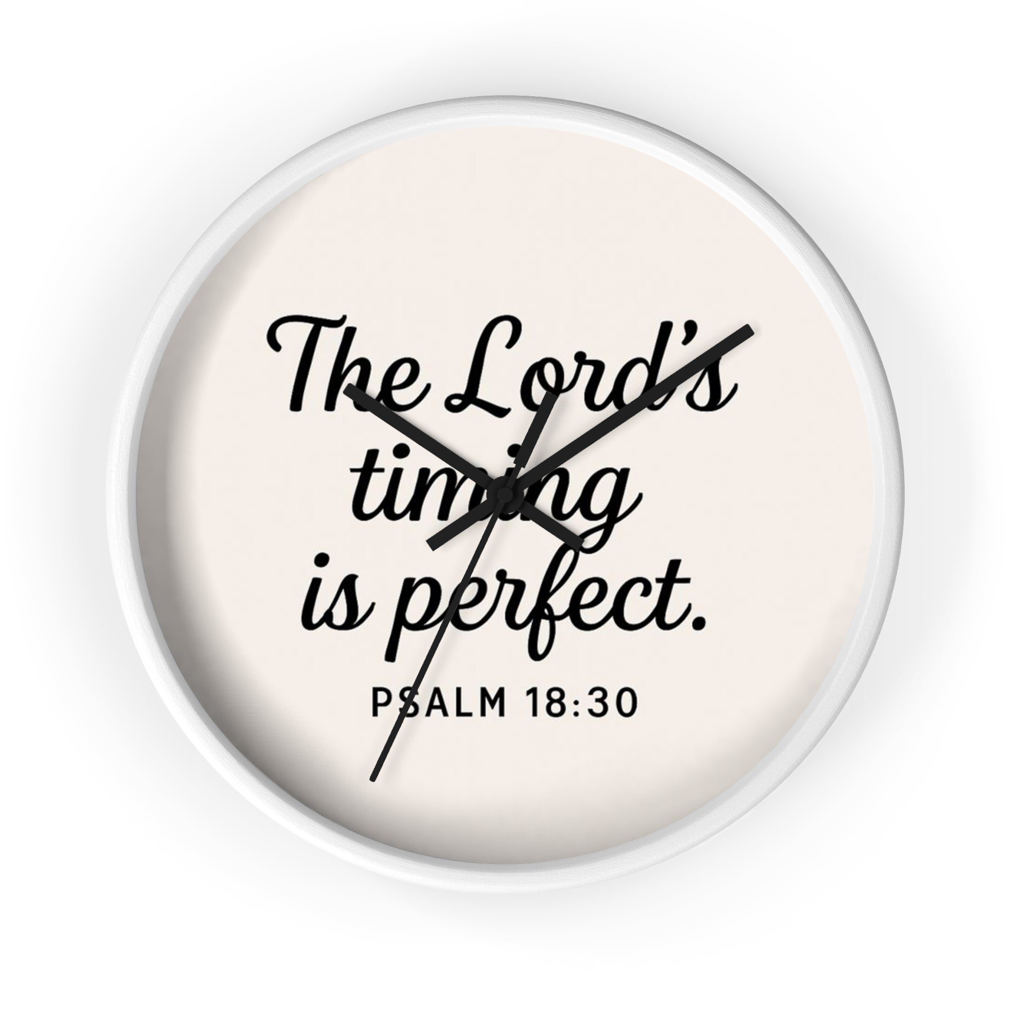 “The Lord’s Timing Is Perfect” Christian Wall Clock – Psalm 18:30 Faith-Inspired Home Décor | Faith & Home Co.