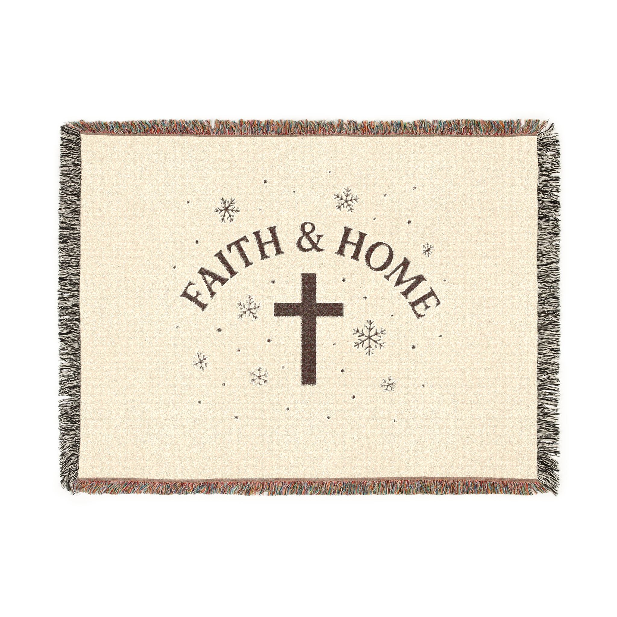 Faith & Home Christian Woven Blanket – Faith-Inspired Heirloom Throw with Cross | Faith & Home Co.